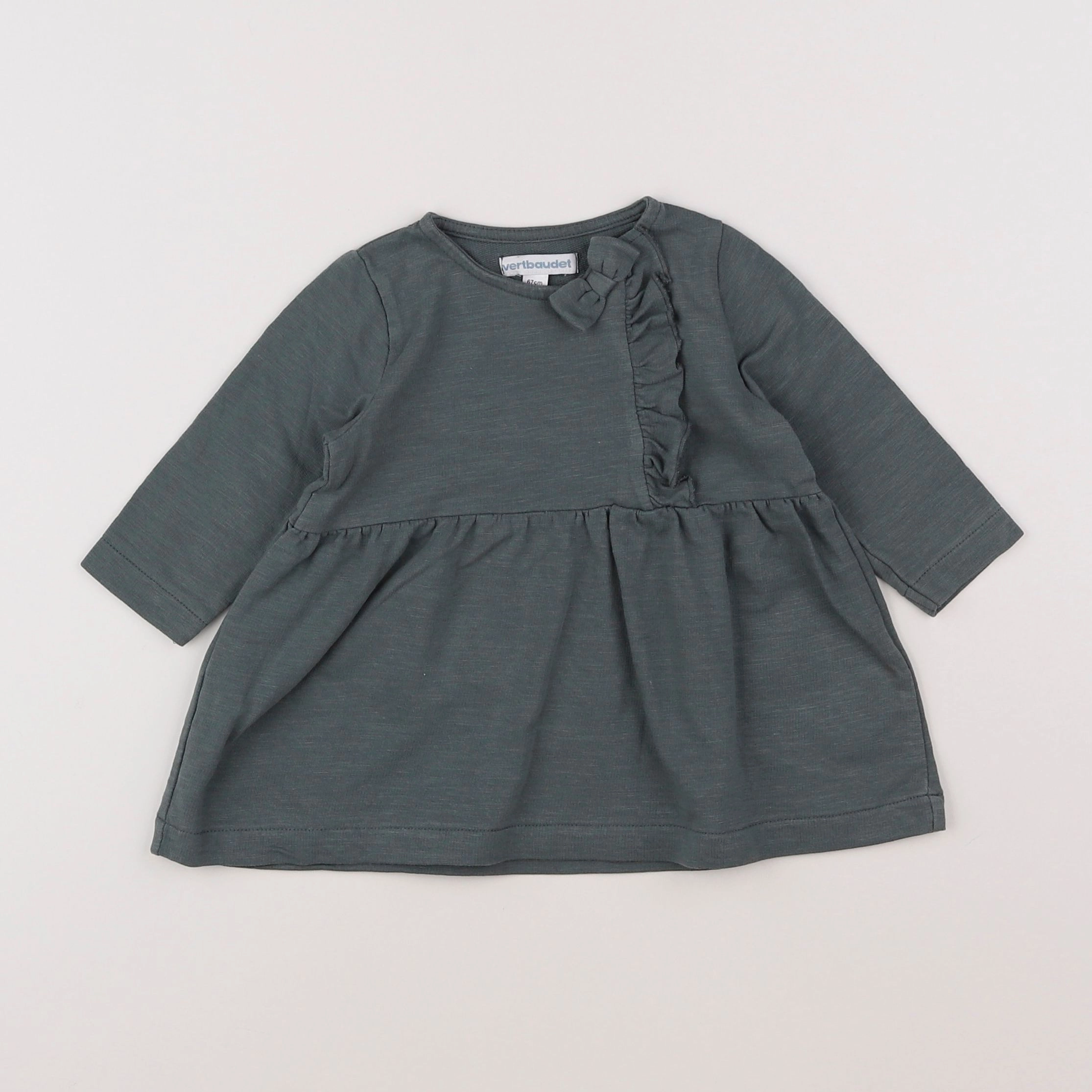 Vertbaudet - robe vert - 6 mois