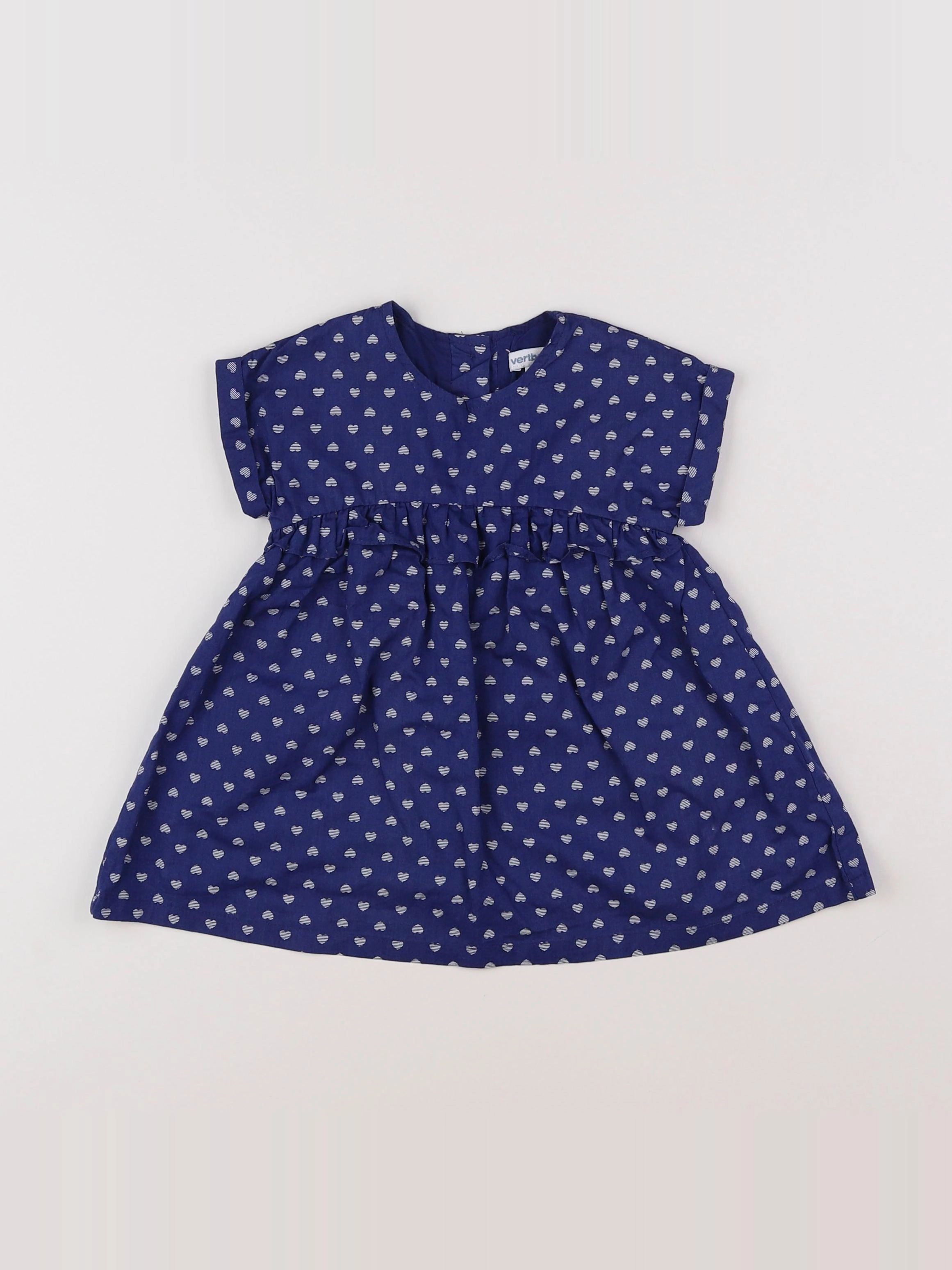 Vertbaudet - robe bleu - 12 mois