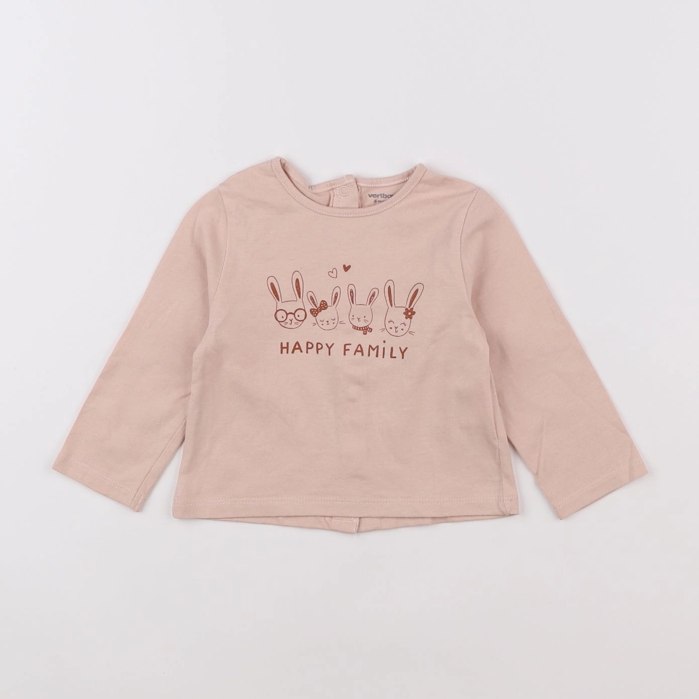 Vertbaudet - tee-shirt rose - 6 mois