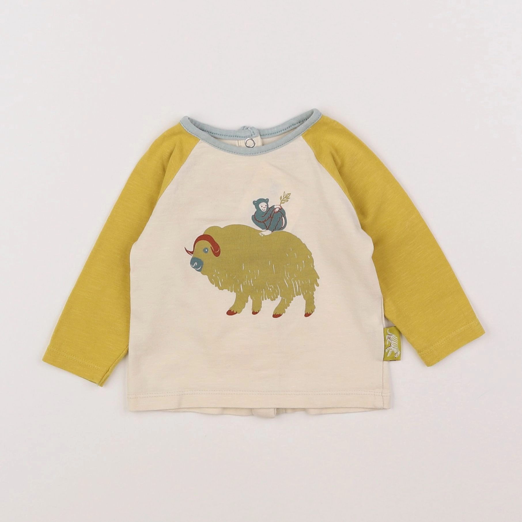 Moulin Roty - tee-shirt jaune, beige - 3 mois