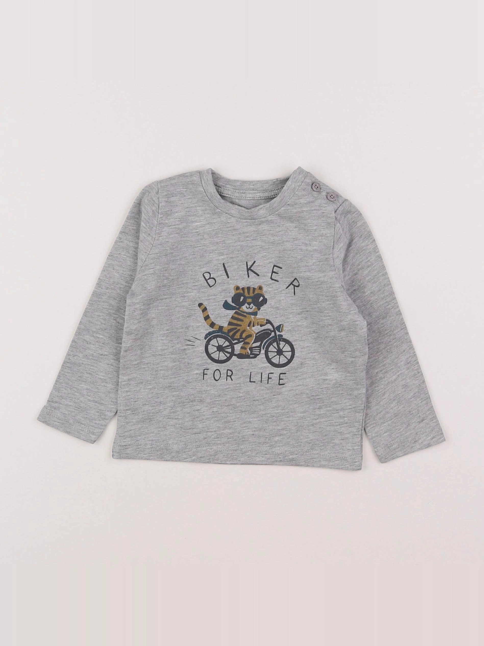 Vertbaudet - tee-shirt gris - 9 mois