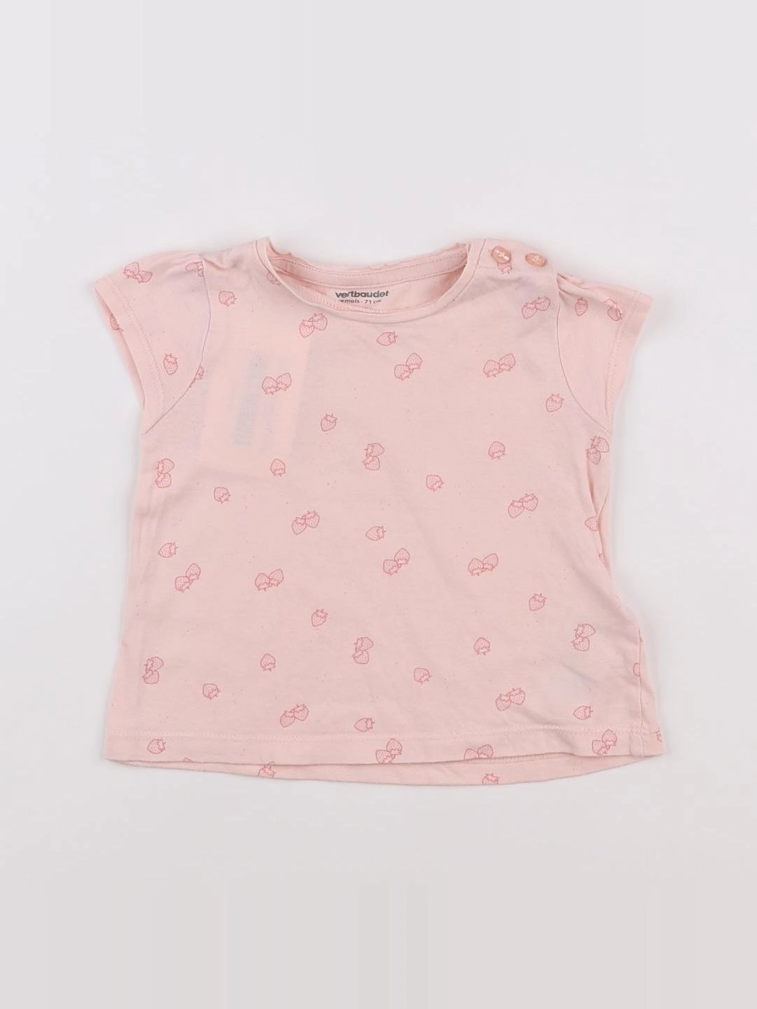 Vertbaudet - tee-shirt rose - 9 mois
