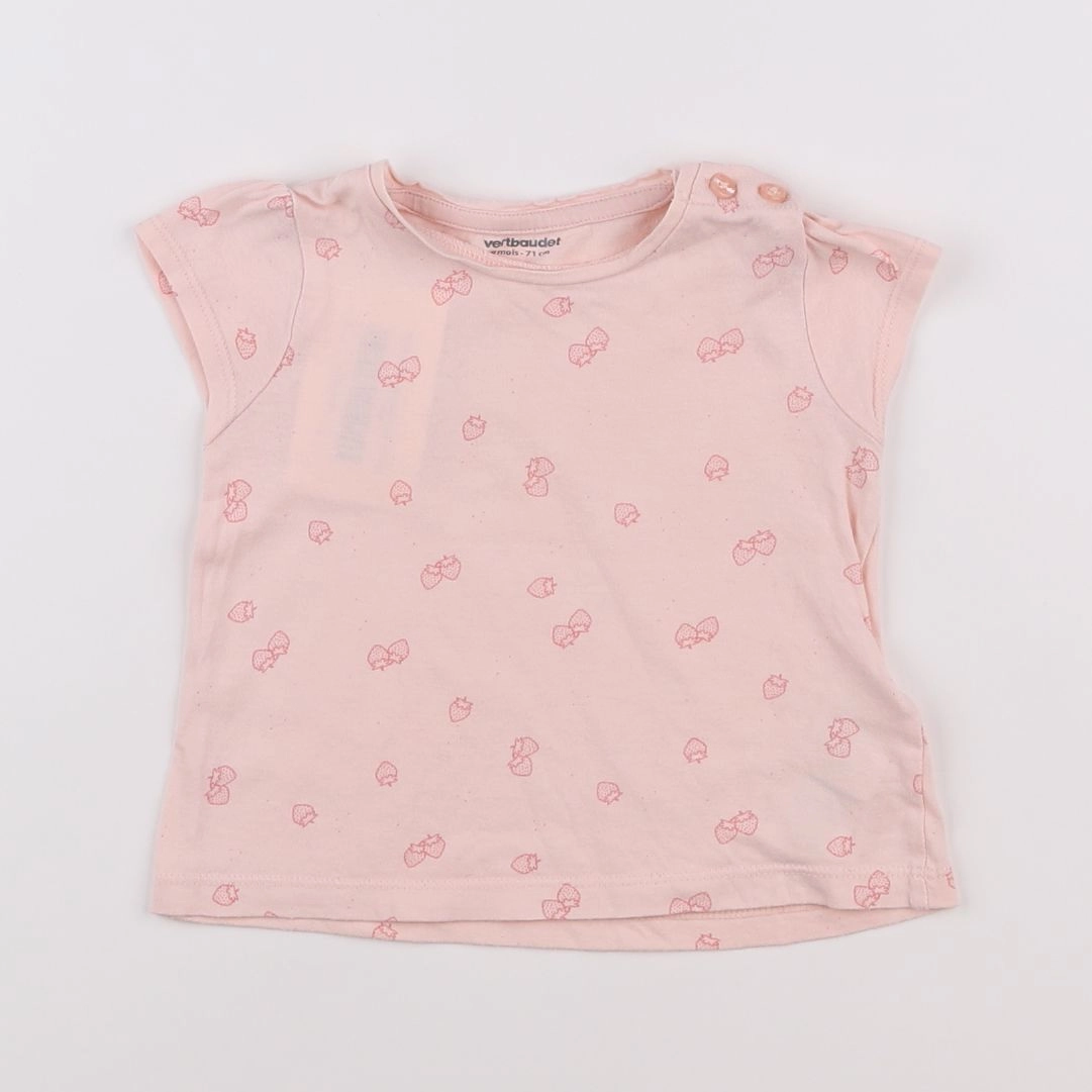 Vertbaudet - tee-shirt rose - 9 mois