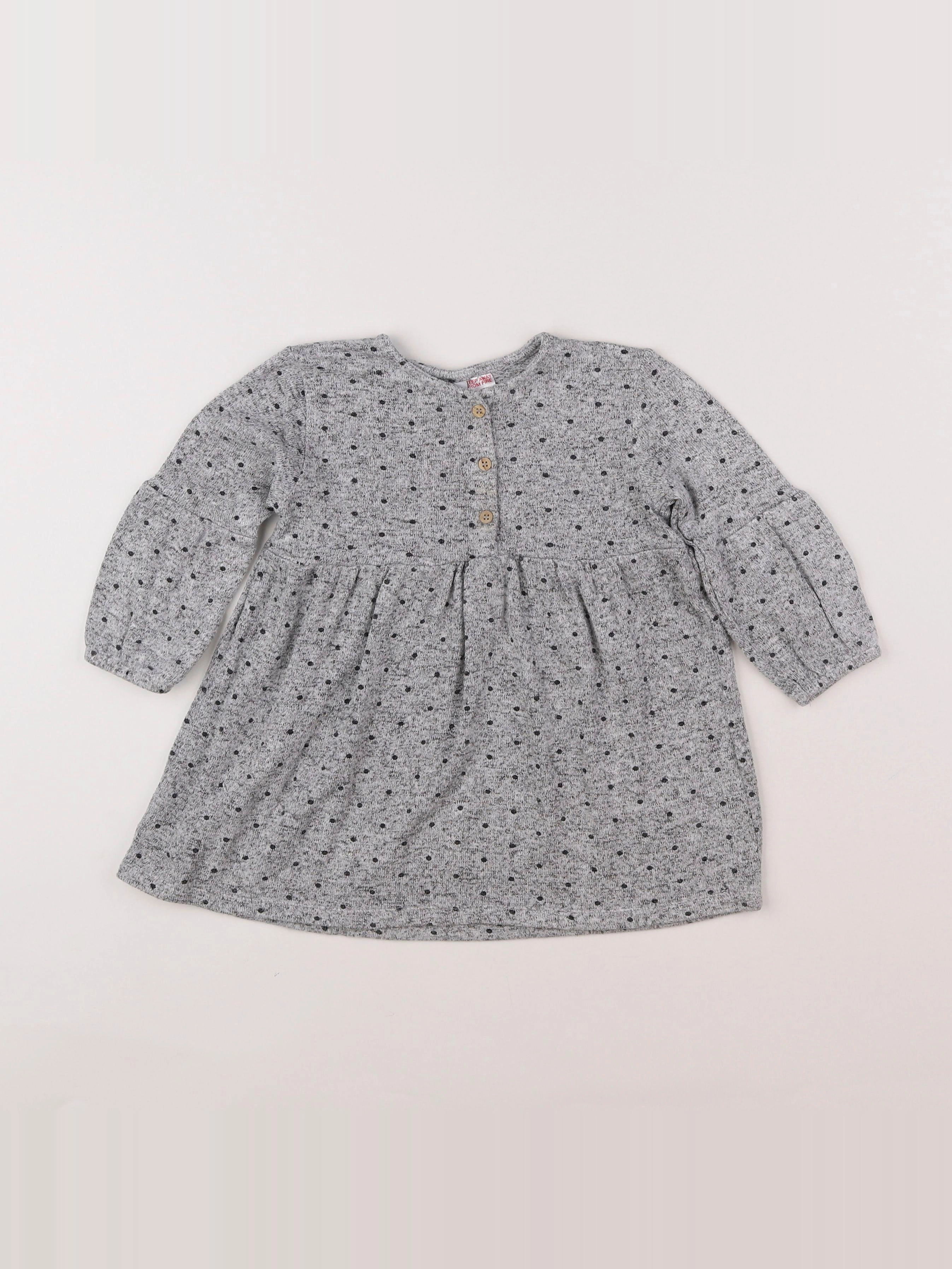 Zara - robe gris - 18 mois à 2 ans