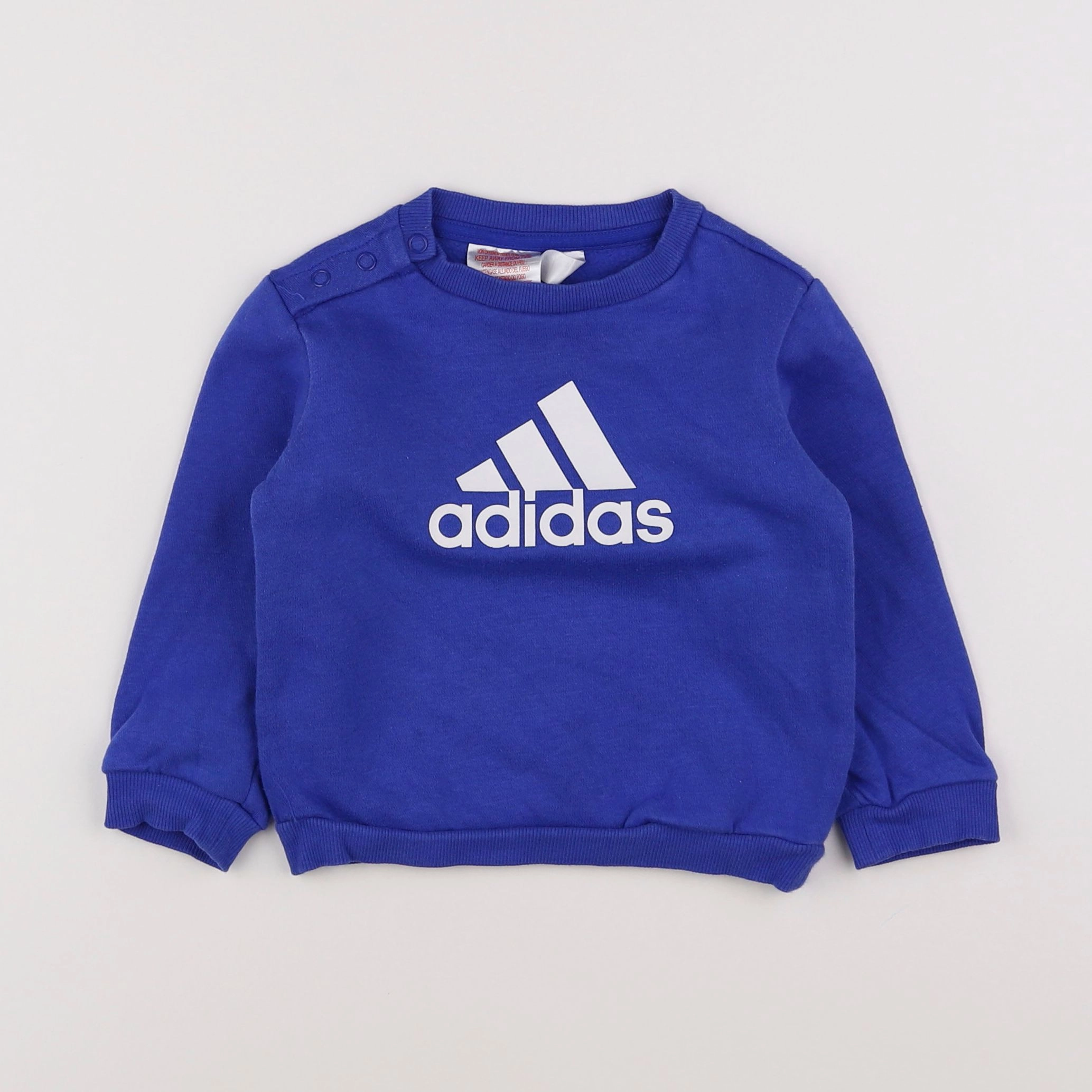 Adidas - sweat bleu - 9/12 mois