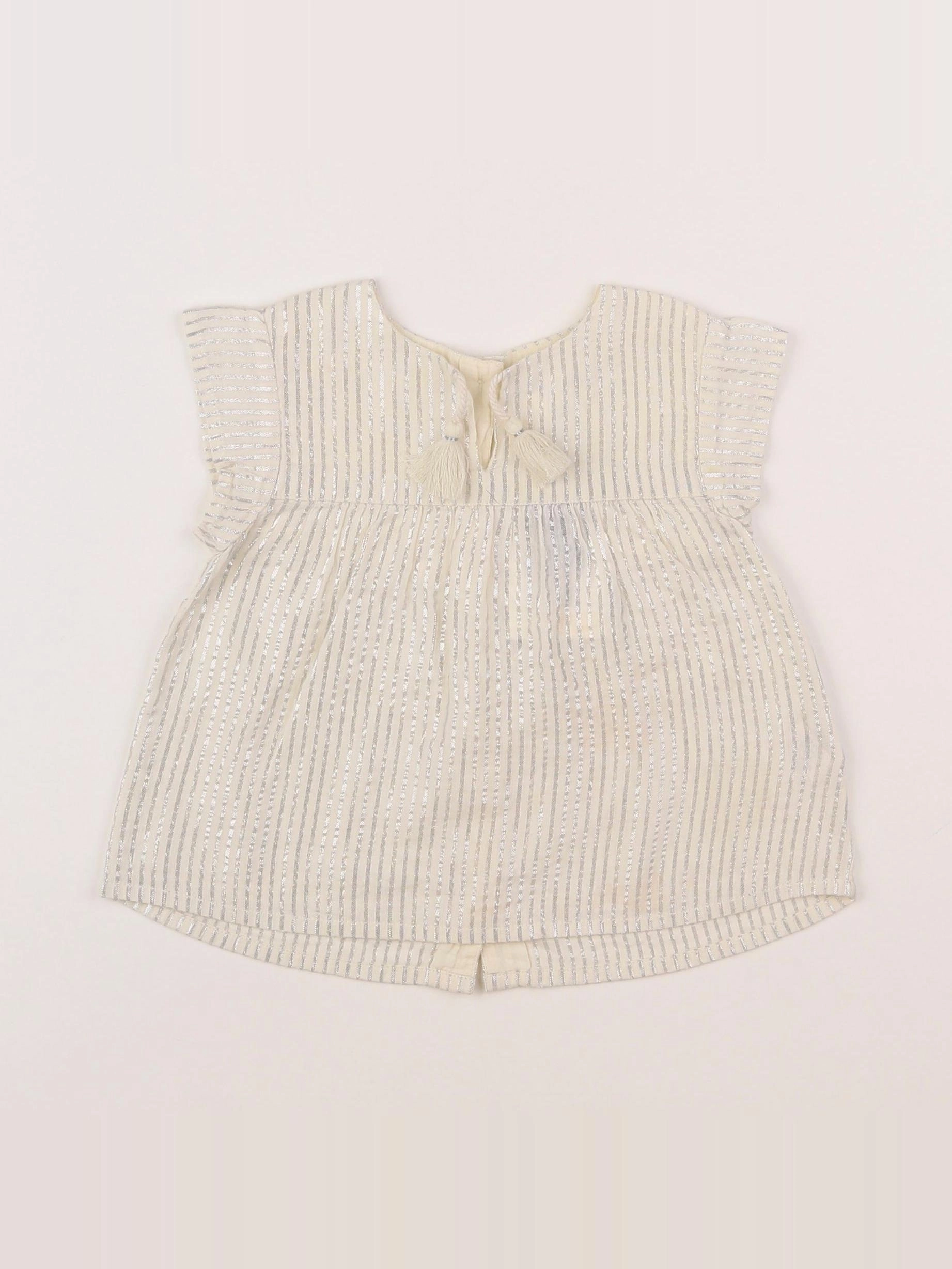 Louis Louise - blouse beige, argent - 18 mois