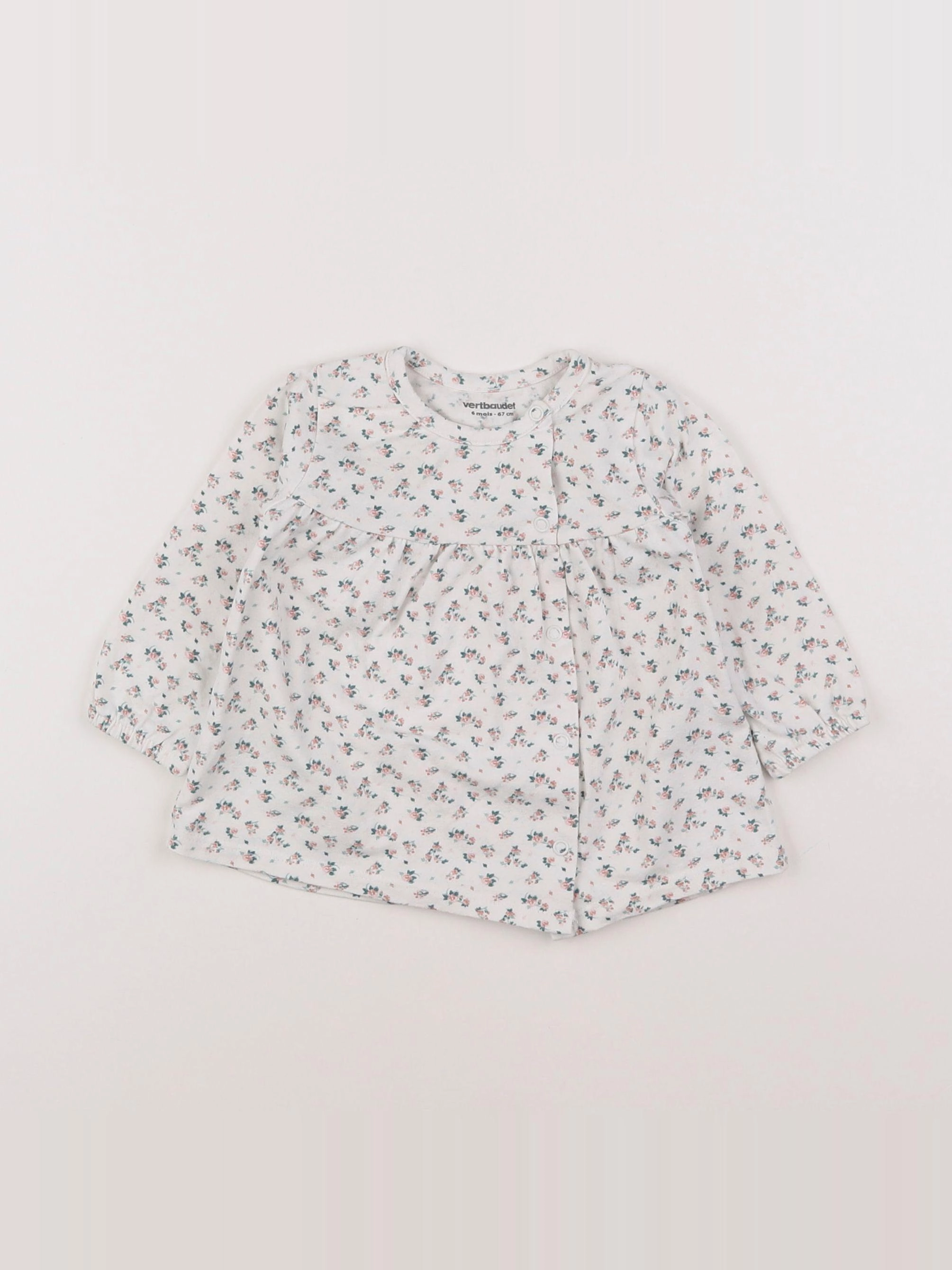 Vertbaudet - tee-shirt blanc - 6 mois