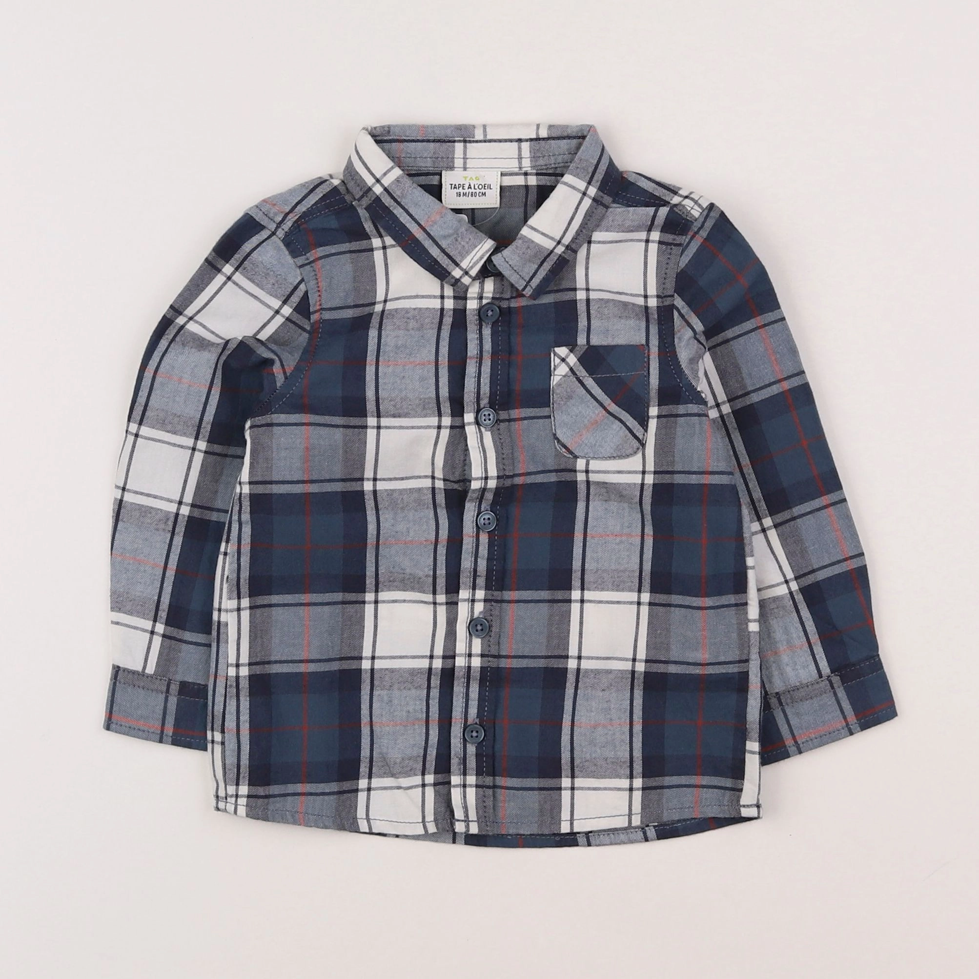 Tape à l'oeil - chemise bleu - 18 mois