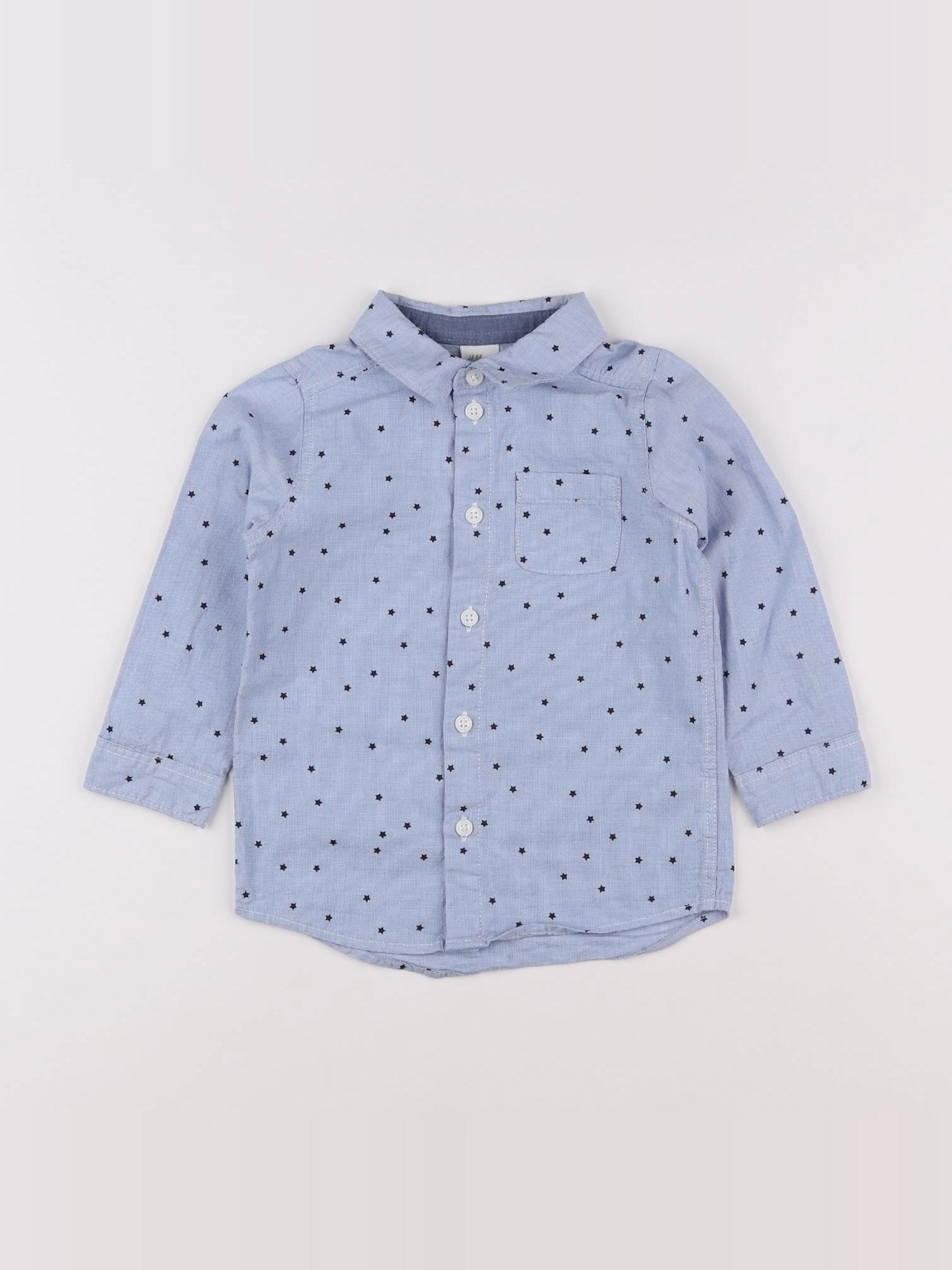 H&M - chemise bleu - 12/18 mois