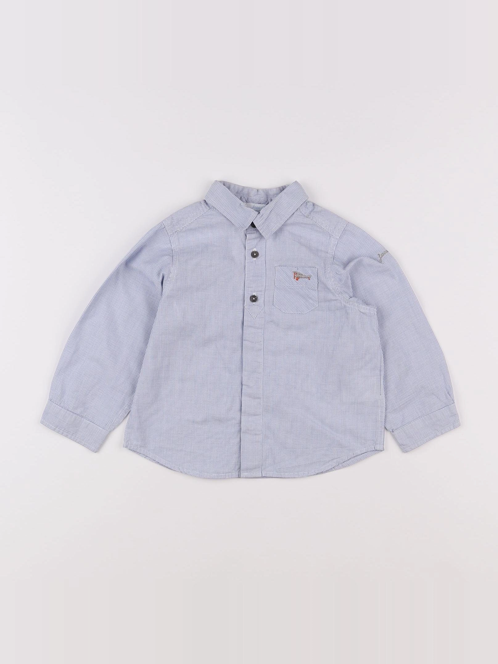 Jacadi - chemise blanc, bleu - 2 ans