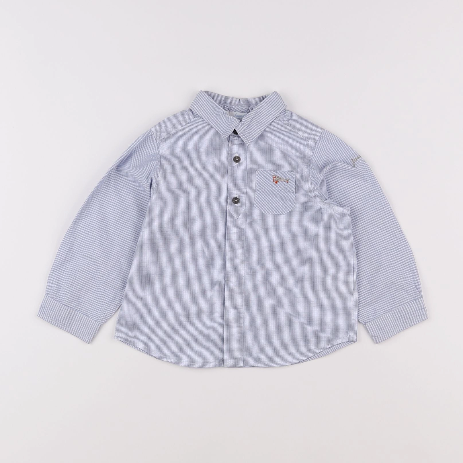 Jacadi - chemise blanc, bleu - 2 ans