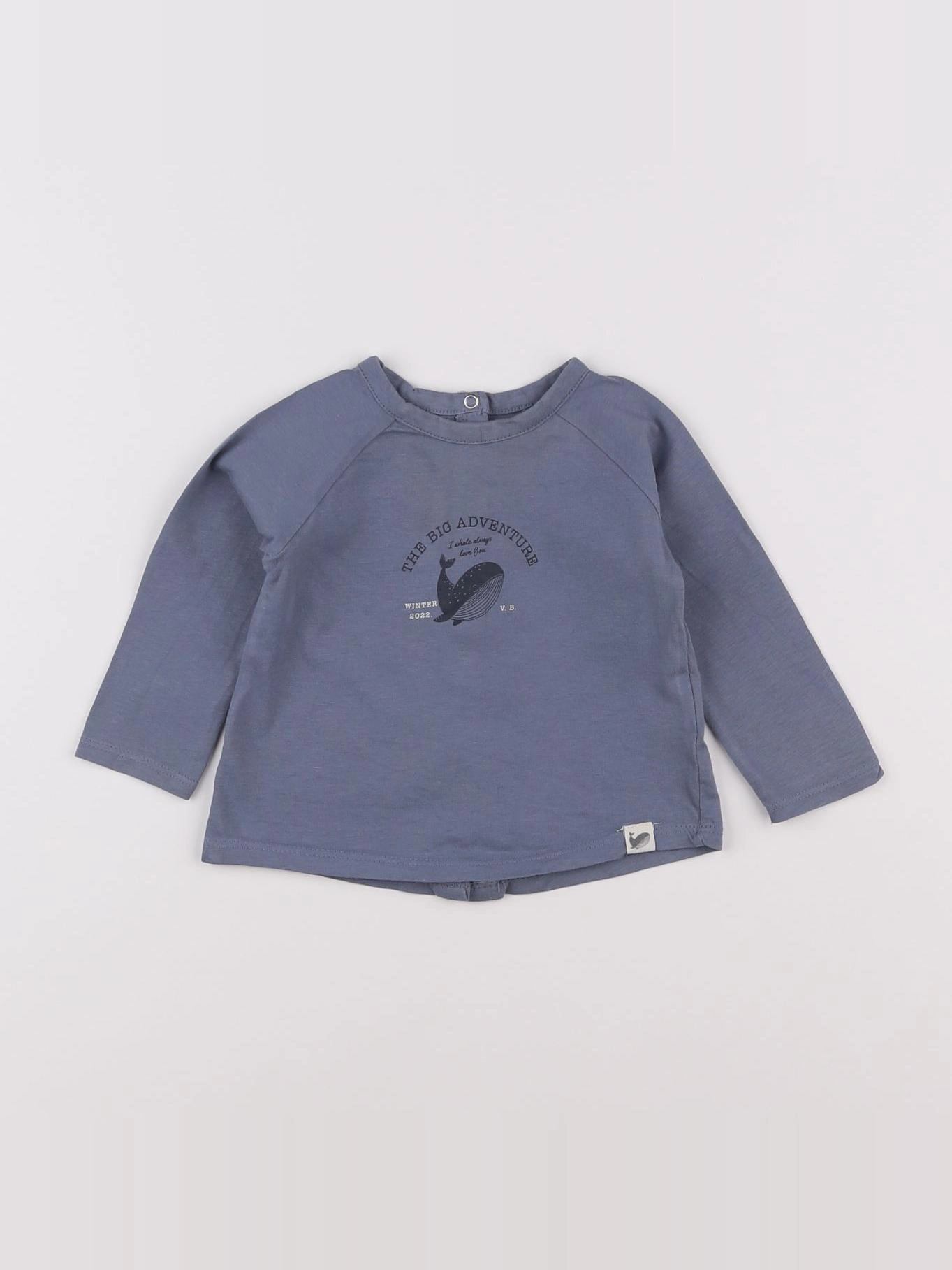 Vertbaudet - tee-shirt bleu - 6 mois