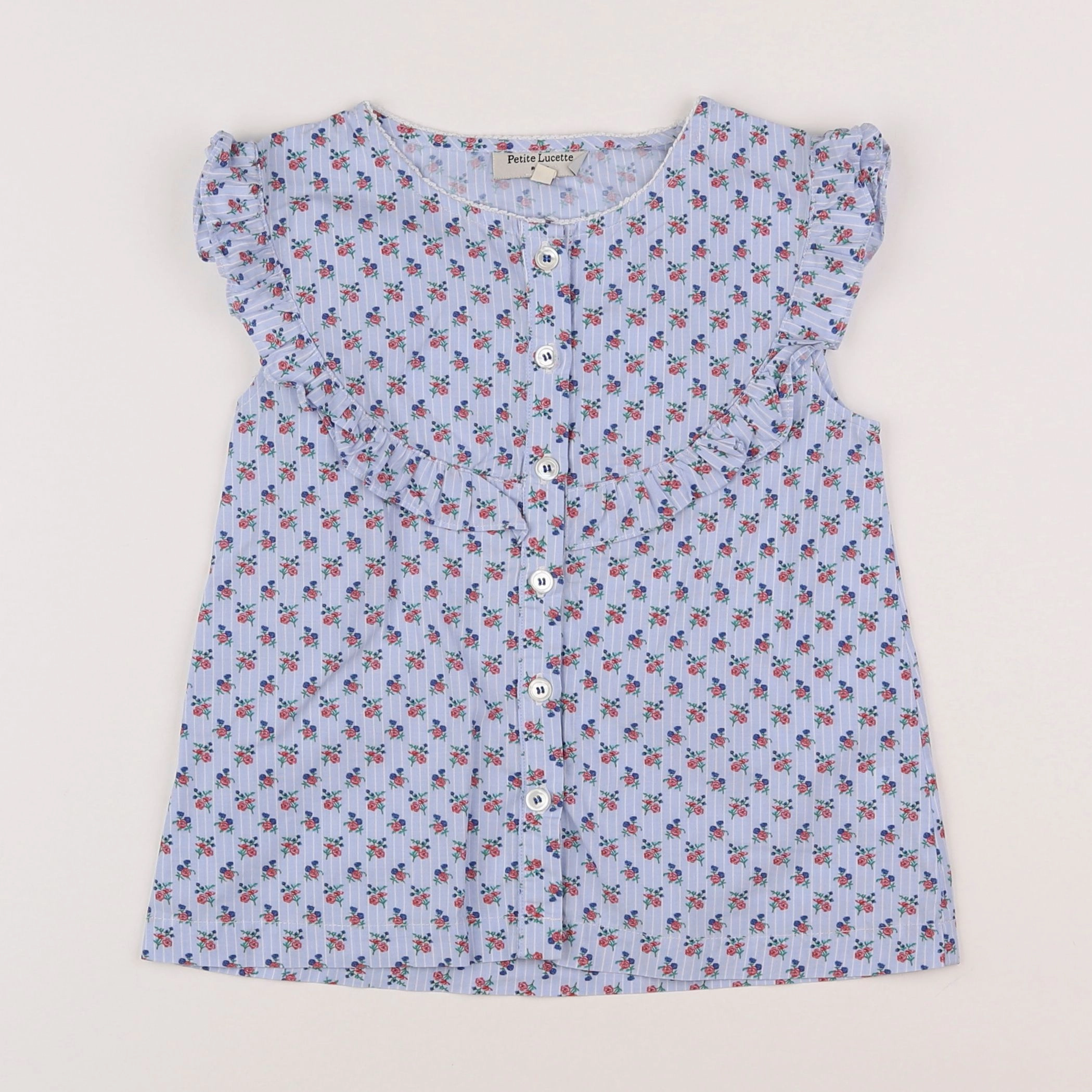 Petite Lucette - blouse bleu - 8 ans