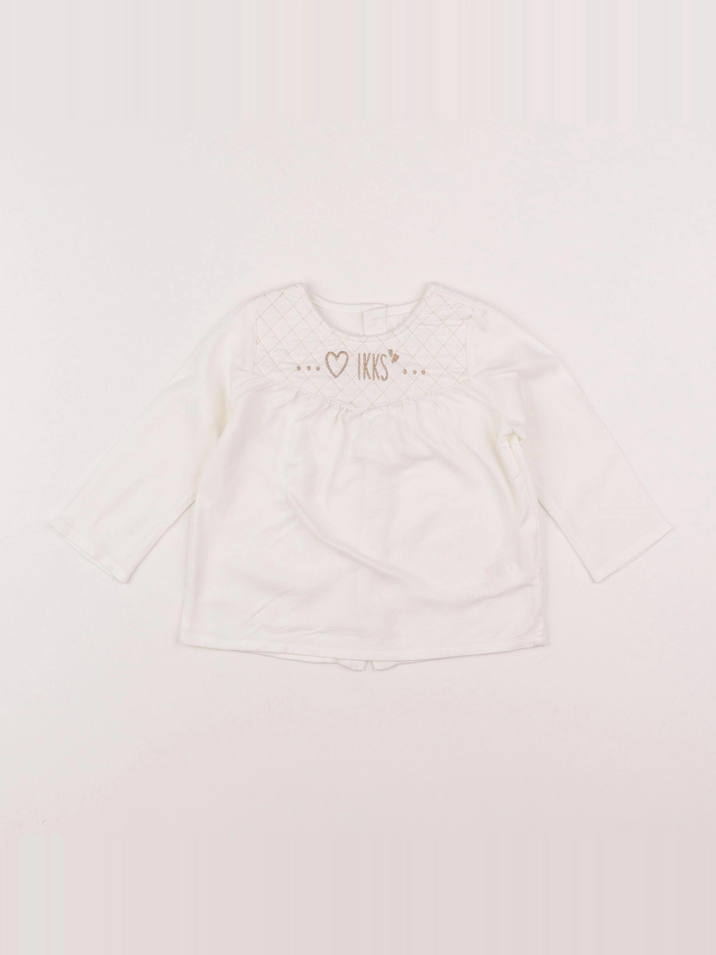 IKKS - blouse blanc, or - 18 mois