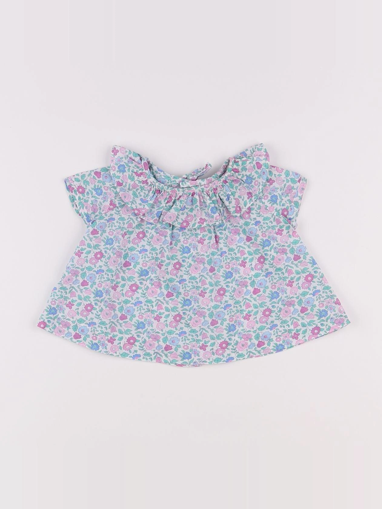 Jacadi - blouse liberty bleu - 3 mois