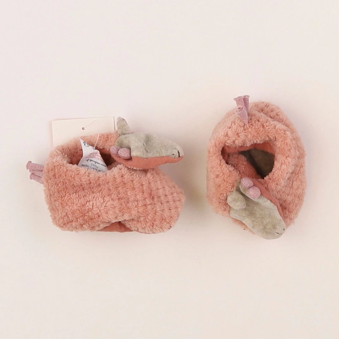 Moulin Roty - chaussons rose - pointure 16/17