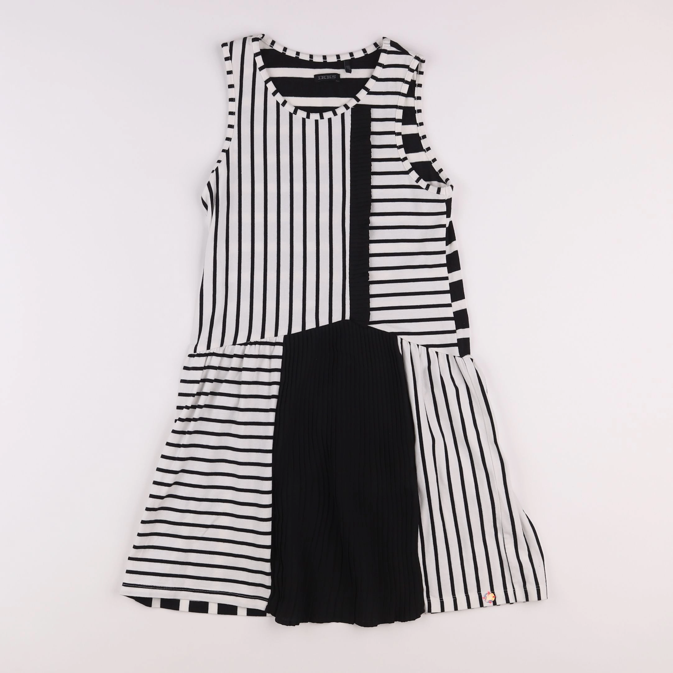 IKKS - robe blanc, noir - 10 ans