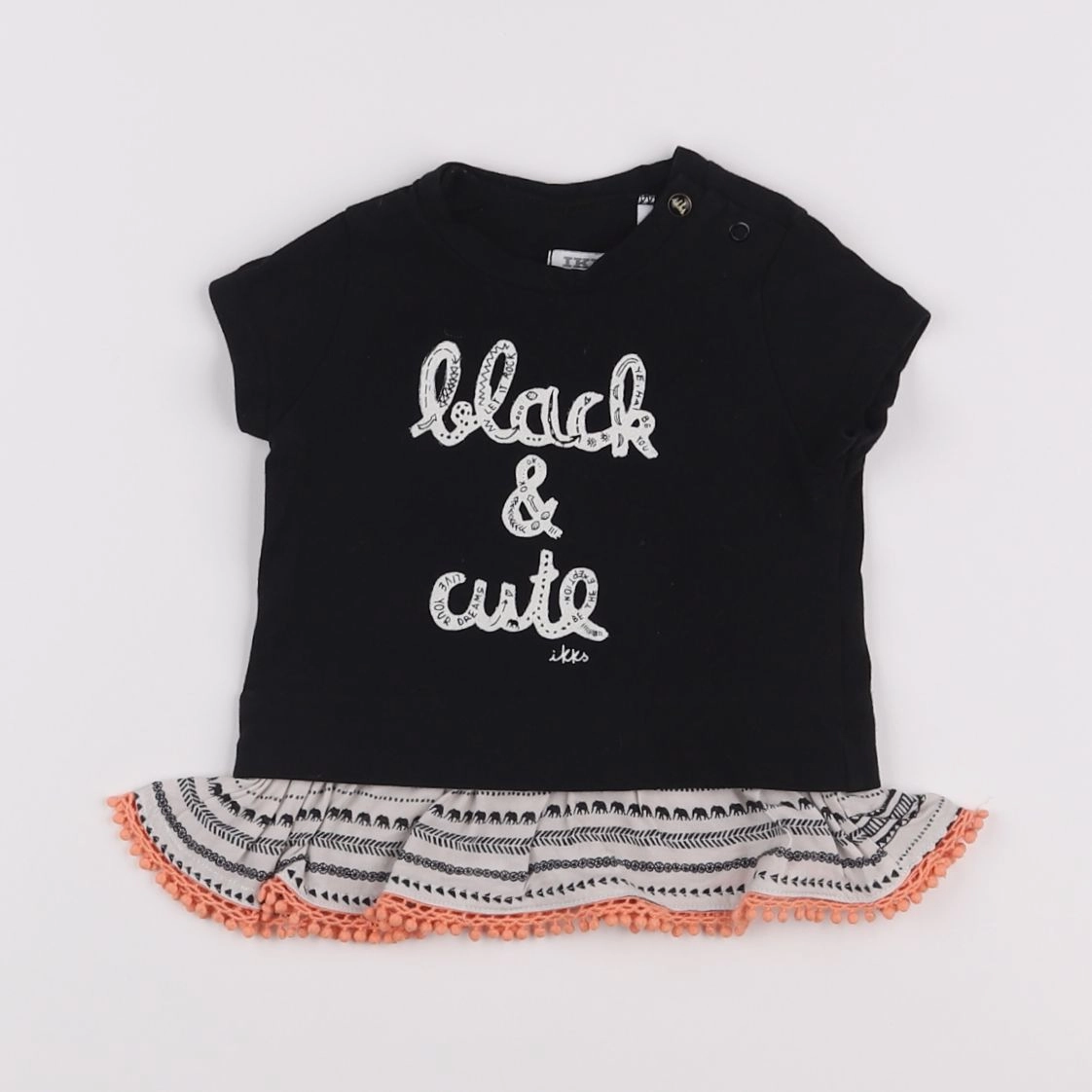 IKKS - tee-shirt noir - 6 mois