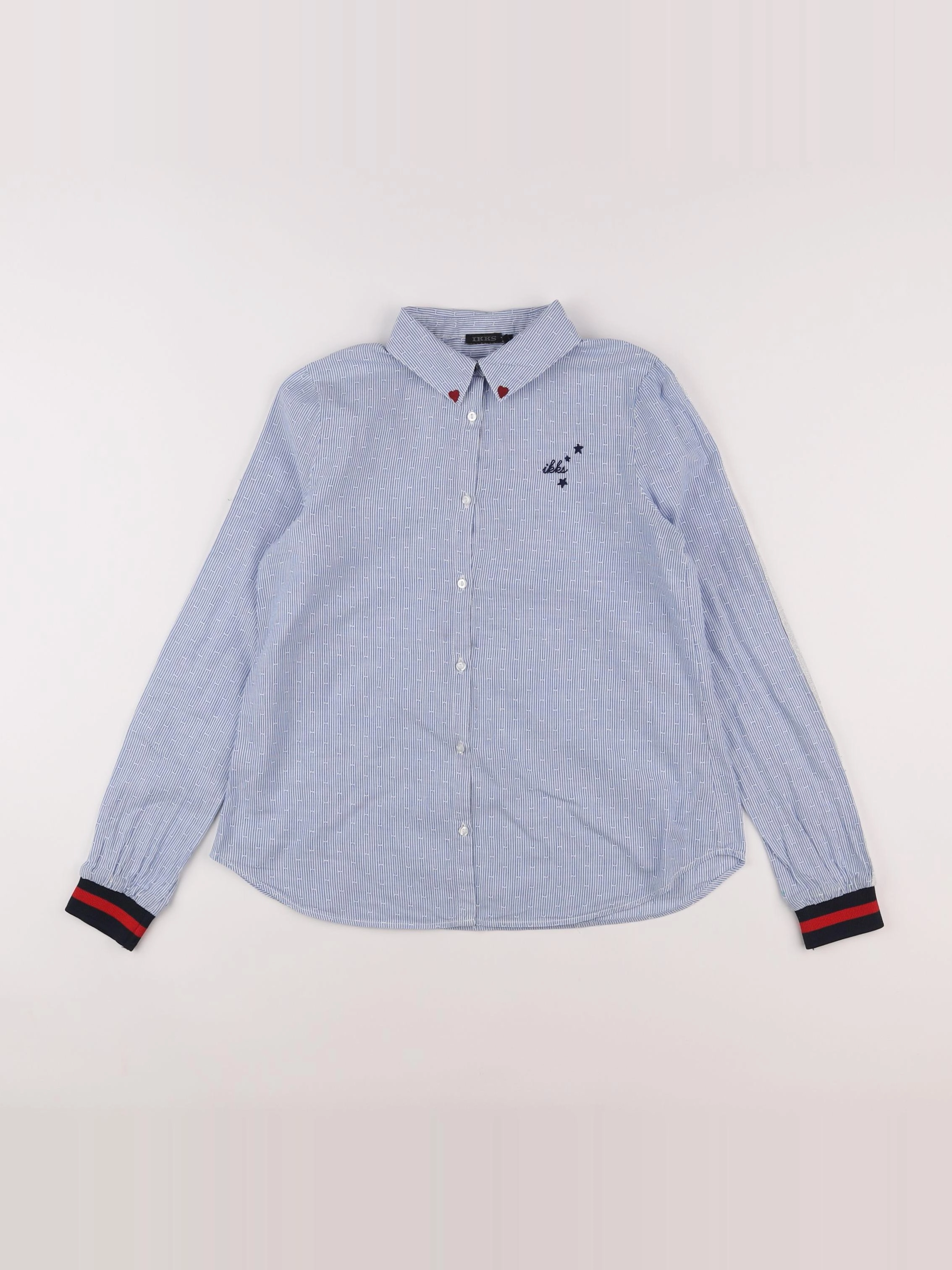 IKKS - chemise bleu, blanc - 12 ans