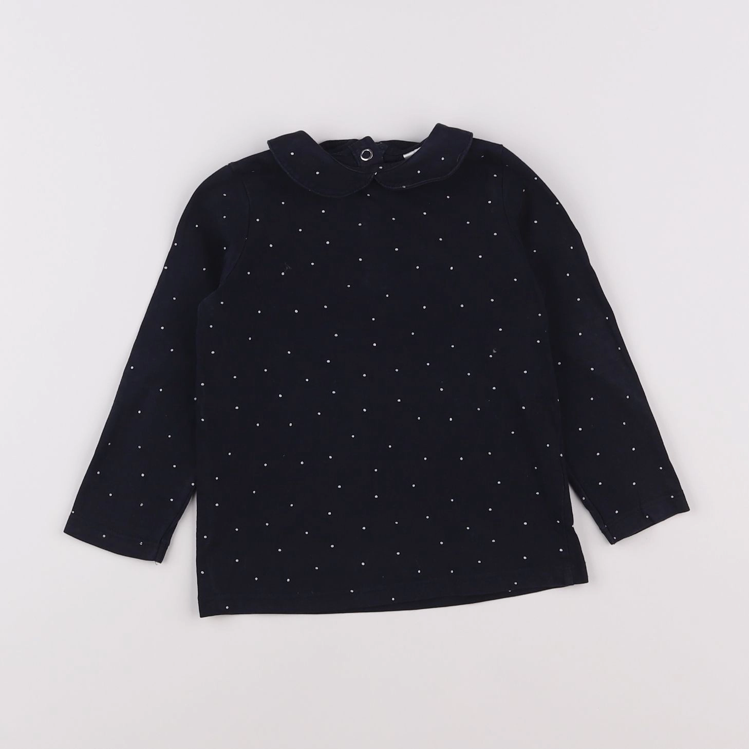 H&M - tee-shirt bleu, argent - 12/18 mois