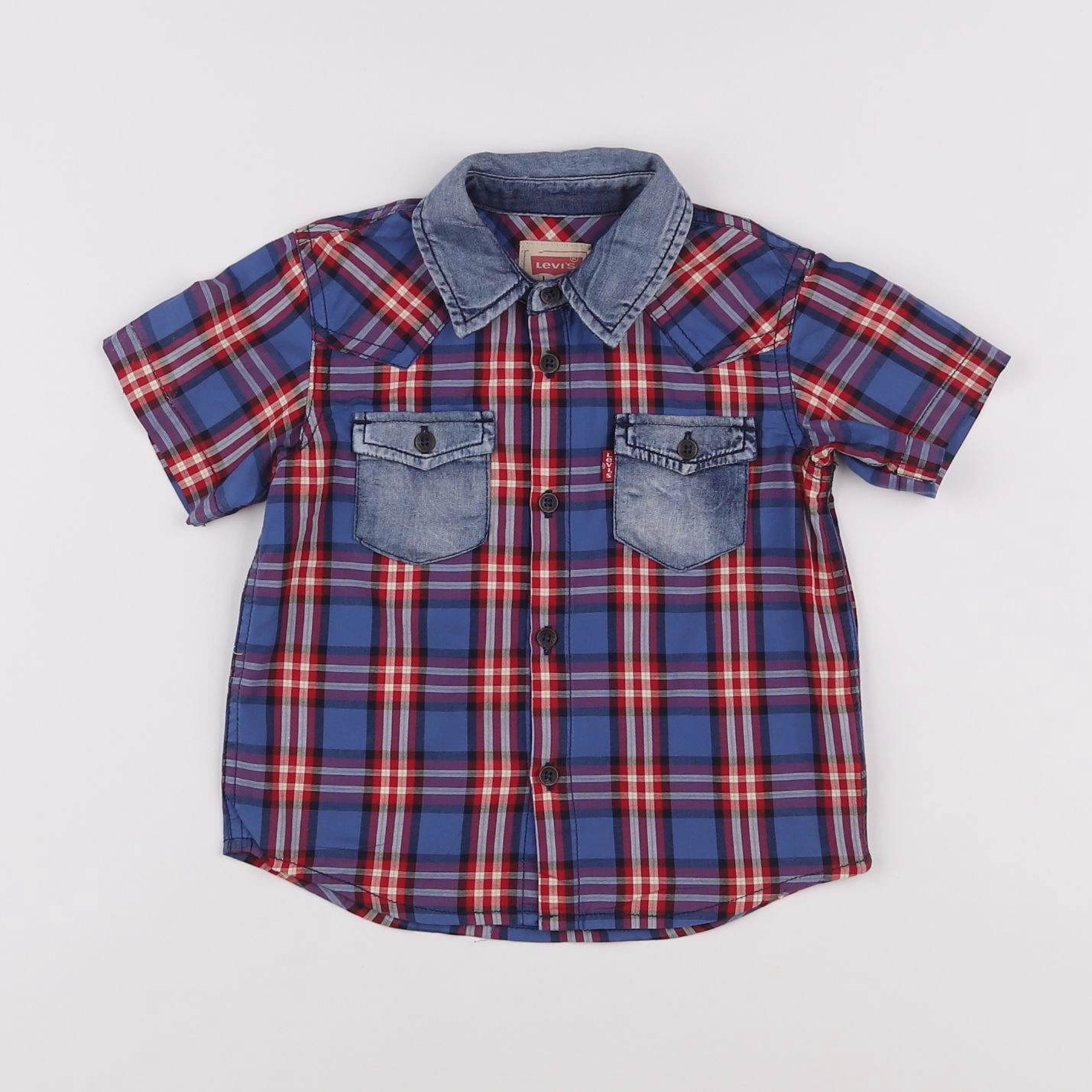 Levi's - chemise bleu, rouge - 2 ans