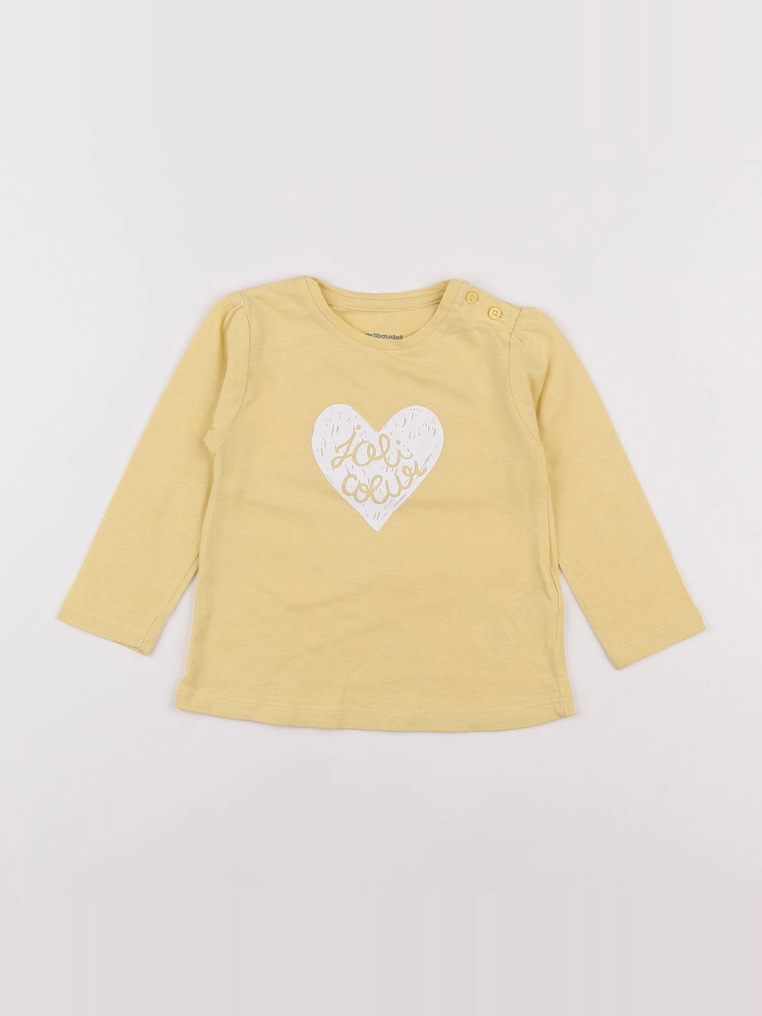 Vertbaudet - tee-shirt jaune - 12 mois