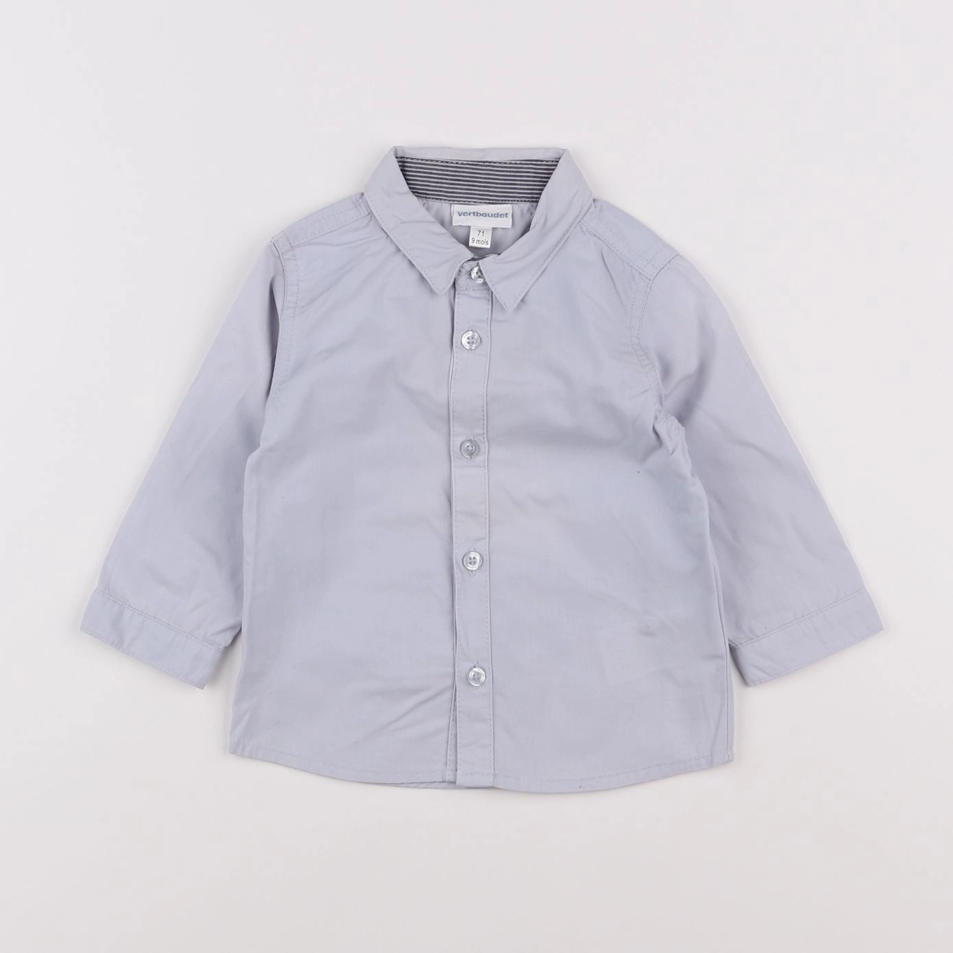 Vertbaudet - chemise gris - 9 mois