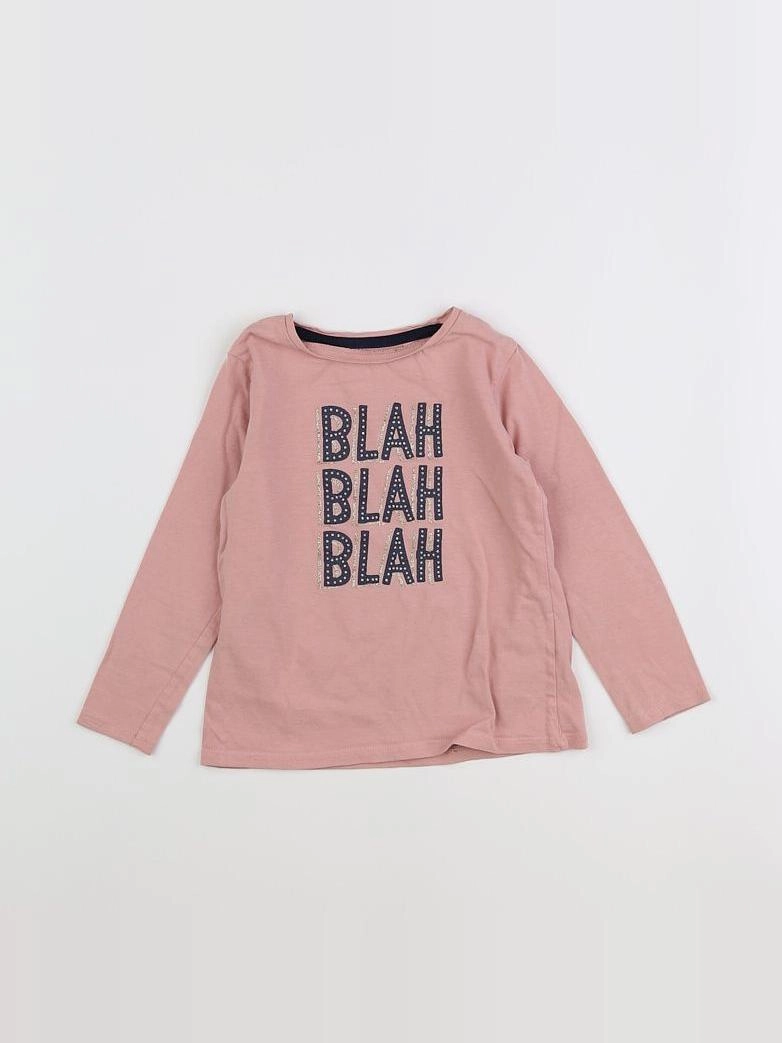 Vertbaudet - tee-shirt rose, or - 5 ans