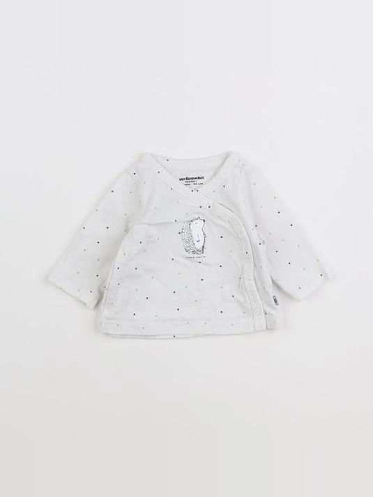 Vertbaudet - tee-shirt blanc - 0 mois
