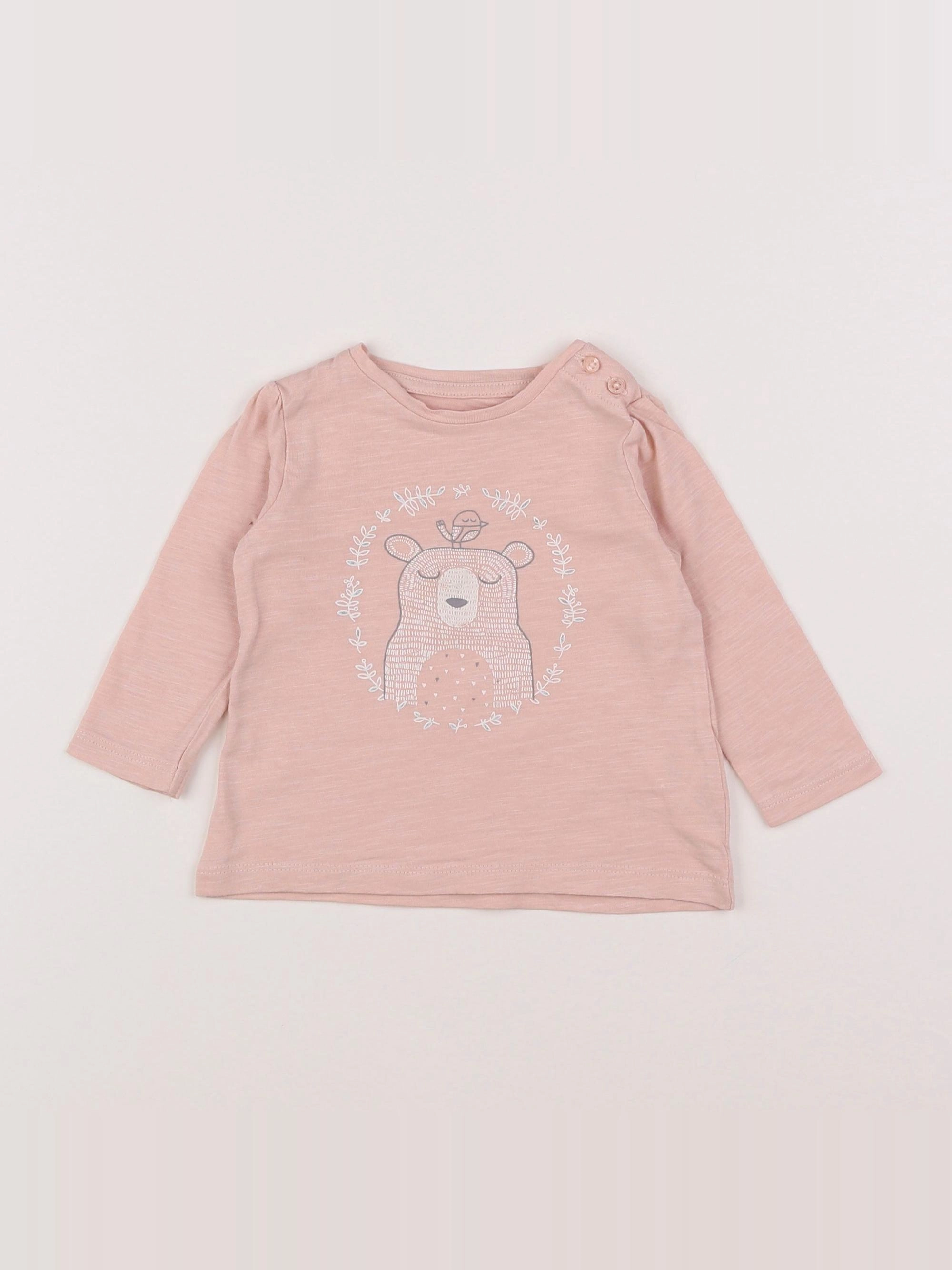 Vertbaudet - tee-shirt rose - 6 mois