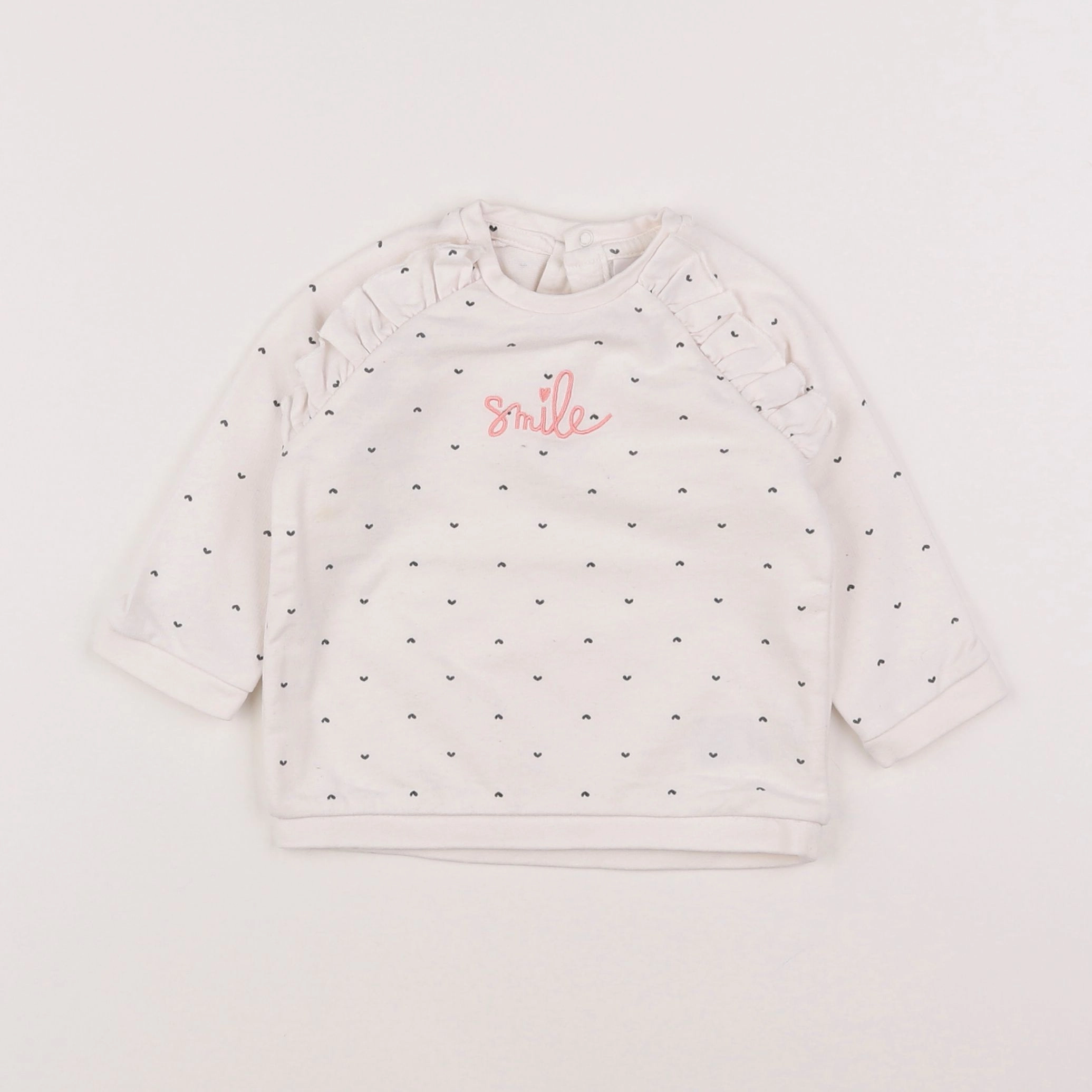 Vertbaudet - sweat blanc - 12 mois
