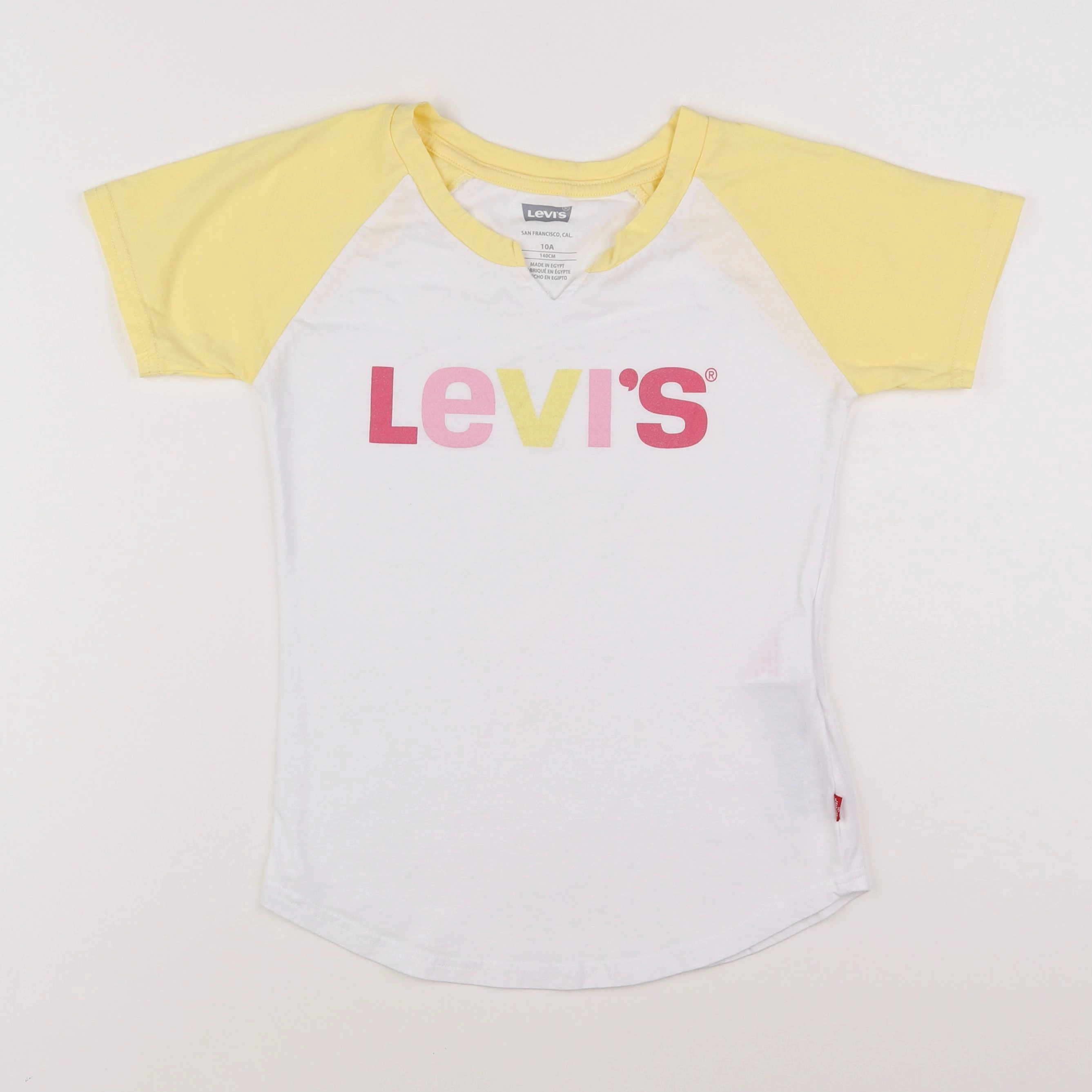 Levi's - tee-shirt blanc, jaune - 10 ans