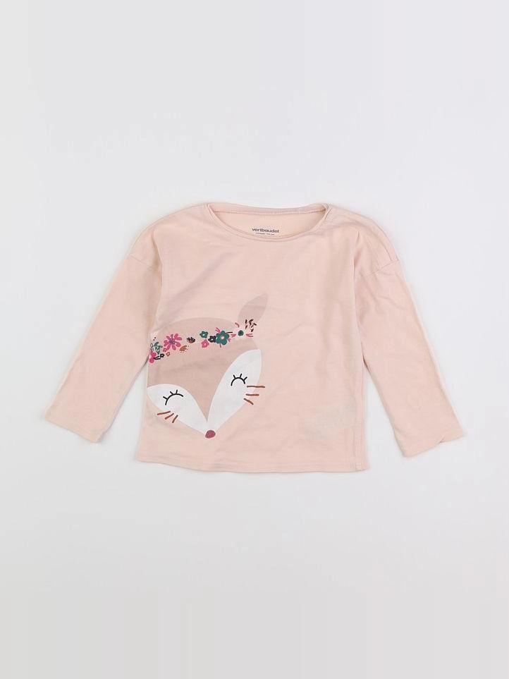 Vertbaudet - tee-shirt rose - 12 mois