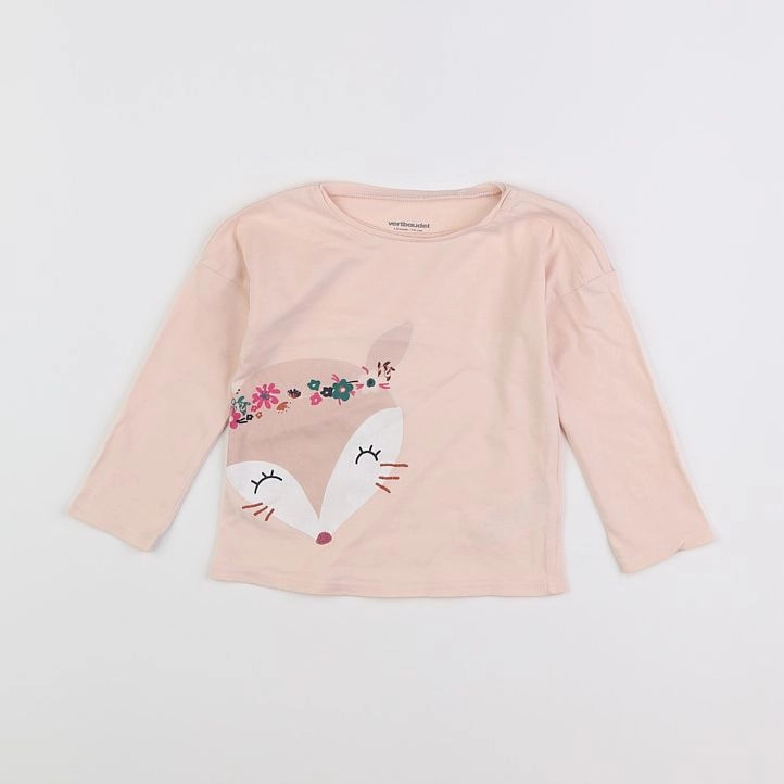 Vertbaudet - tee-shirt rose - 12 mois