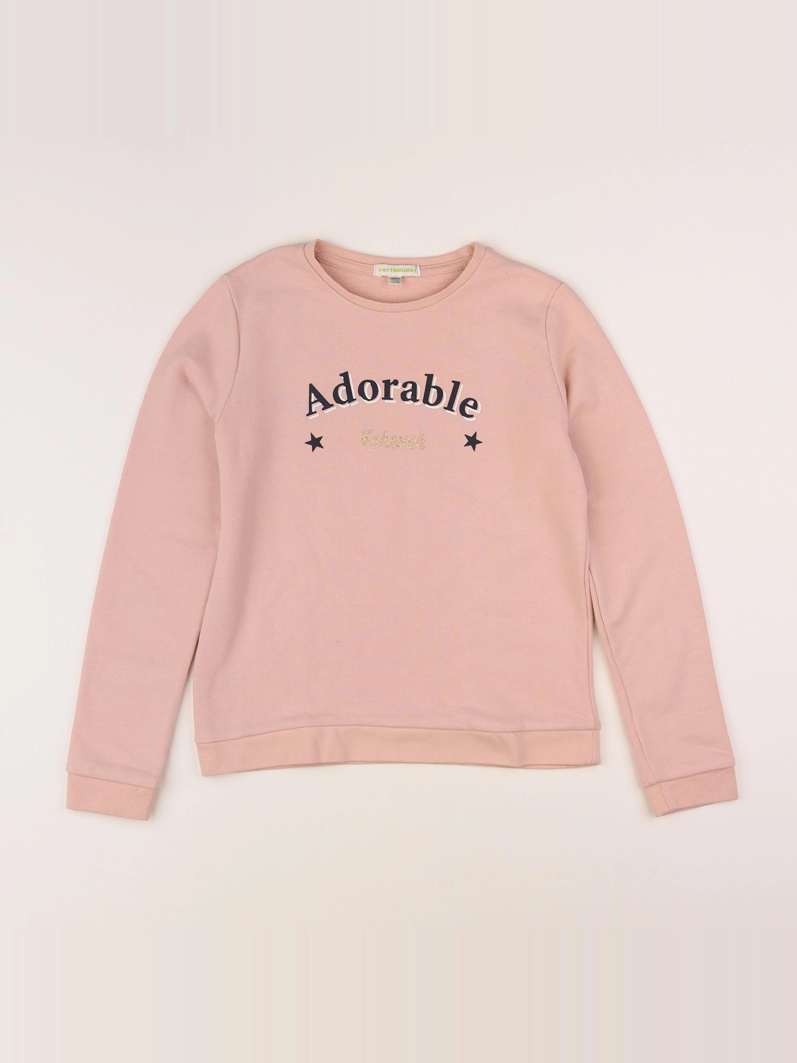 Vertbaudet - sweat rose - 10 ans