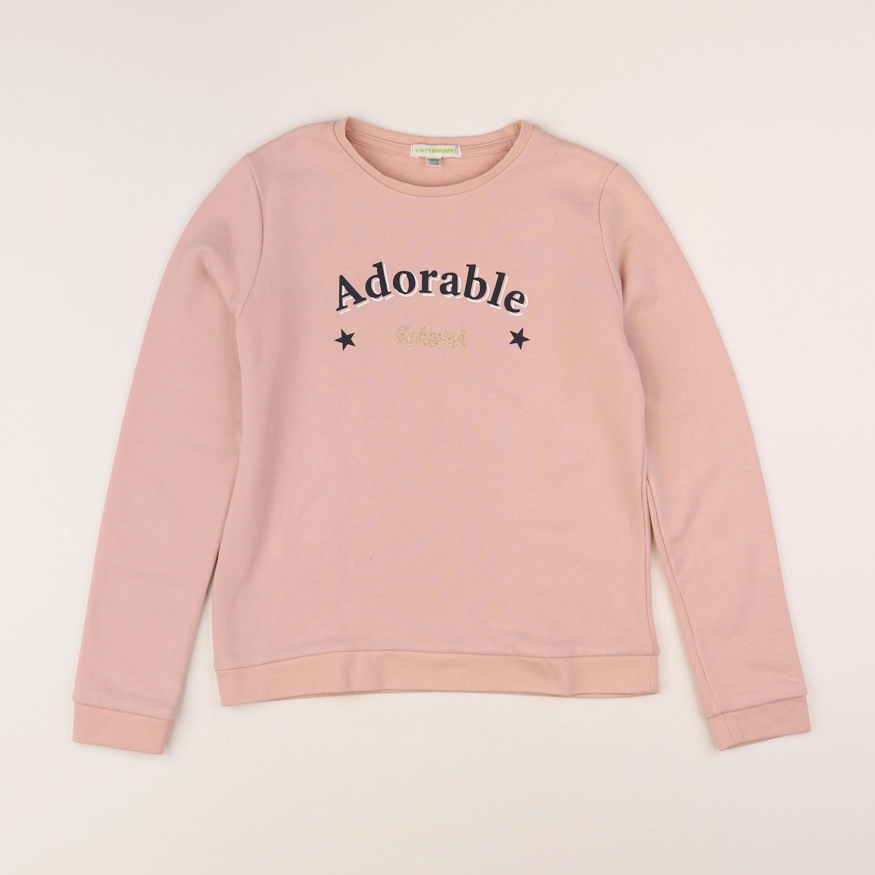 Vertbaudet - sweat rose - 10 ans