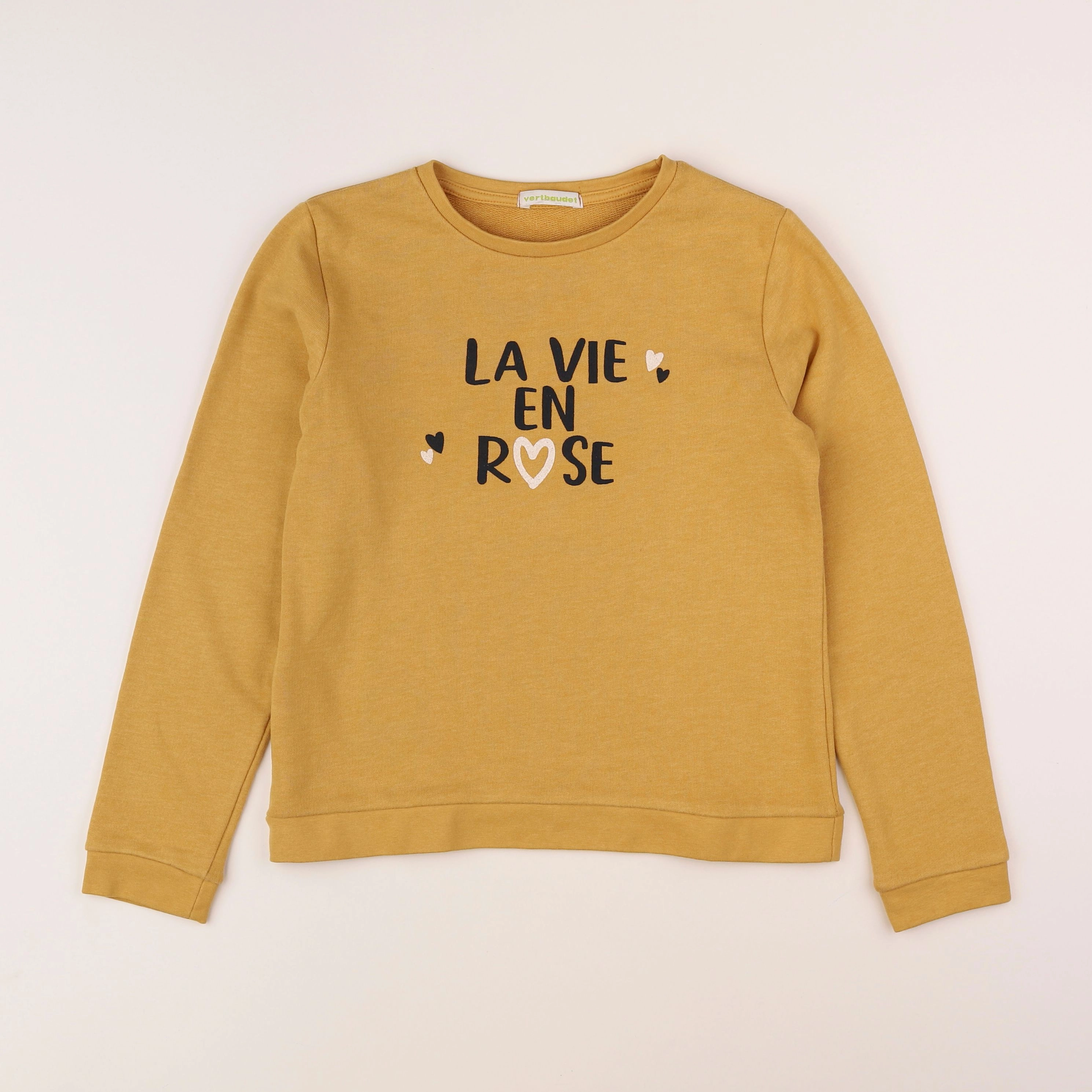 Vertbaudet - sweat jaune - 10 ans