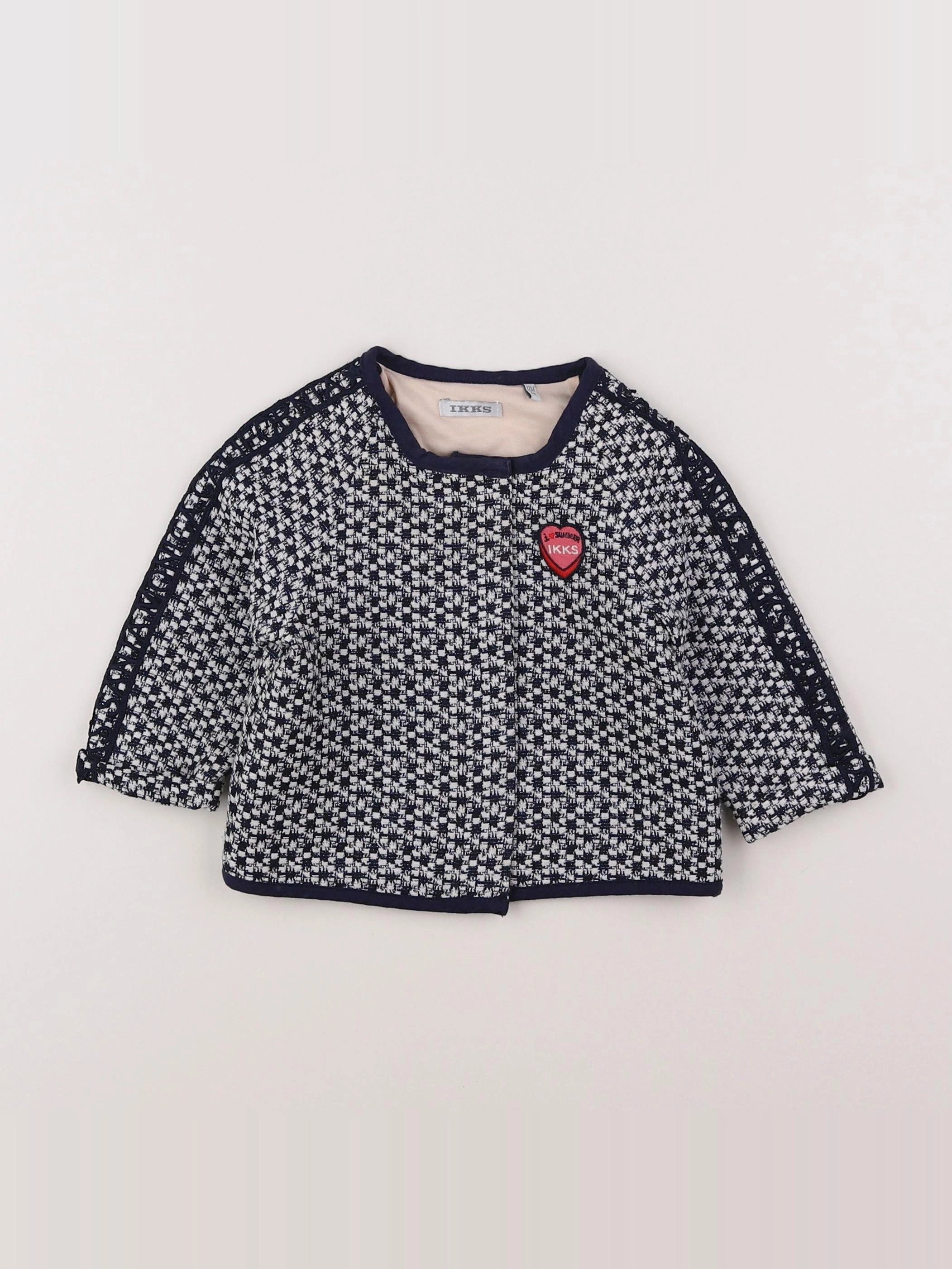 IKKS - veste bleu, blanc - 12 mois