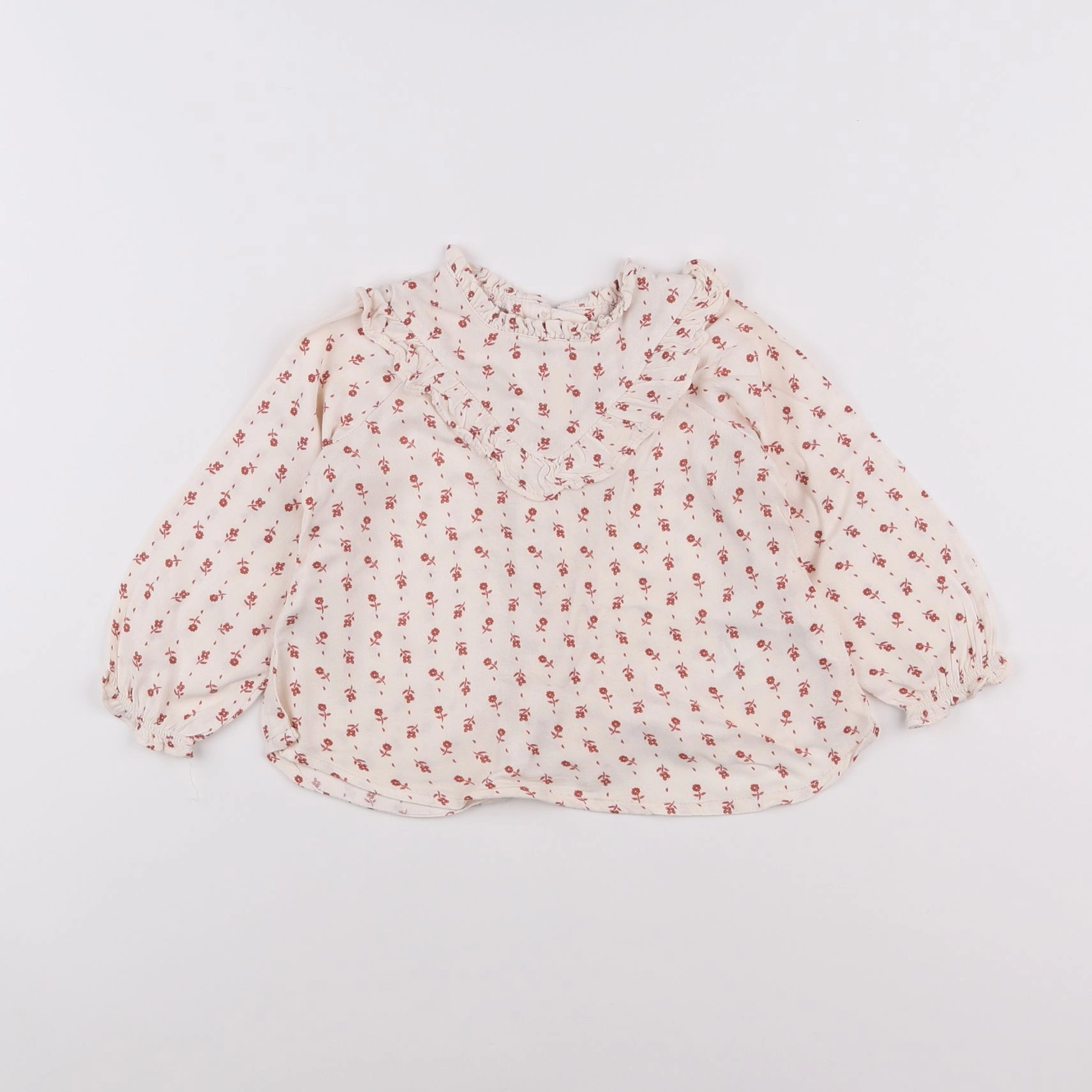 Vertbaudet - blouse beige, rouge - 18 mois