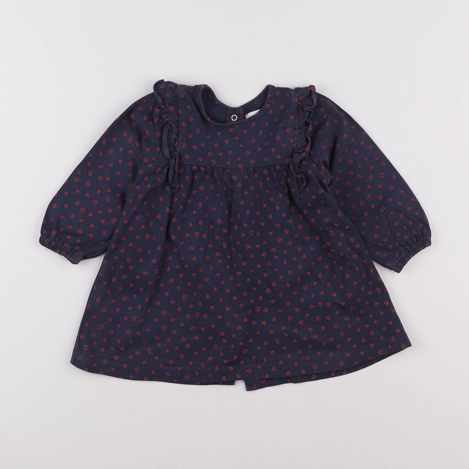 Vertbaudet - robe bleu, rouge - 12 mois
