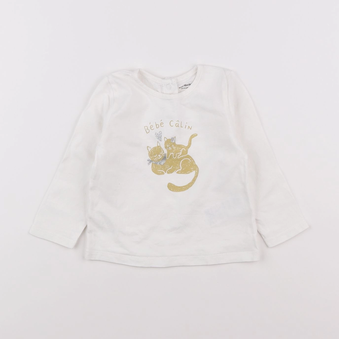 Vertbaudet - tee-shirt beige - 12 mois