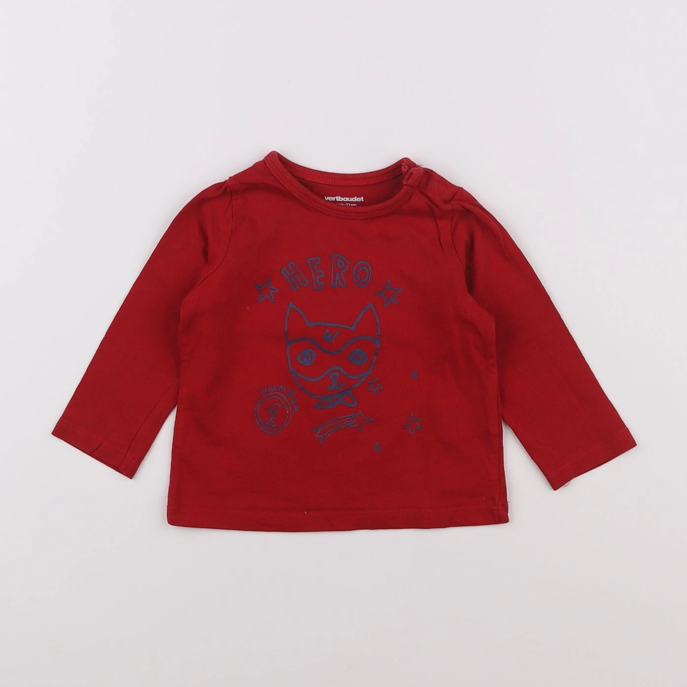 Vertbaudet - tee-shirt rouge - 9 mois