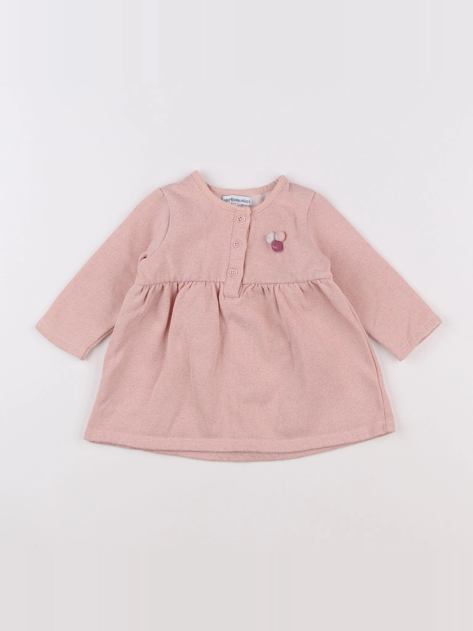Vertbaudet - robe rose - 9 mois