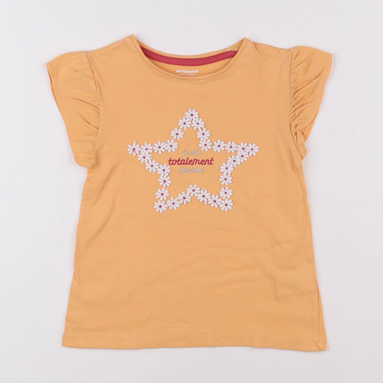 Vertbaudet - tee-shirt orange - 6 ans
