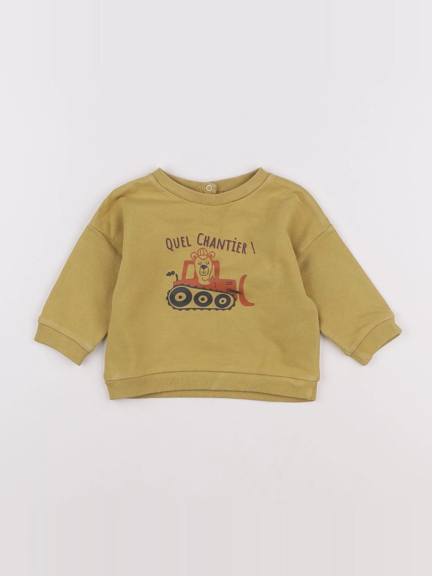 Vertbaudet - sweat jaune - 6 mois