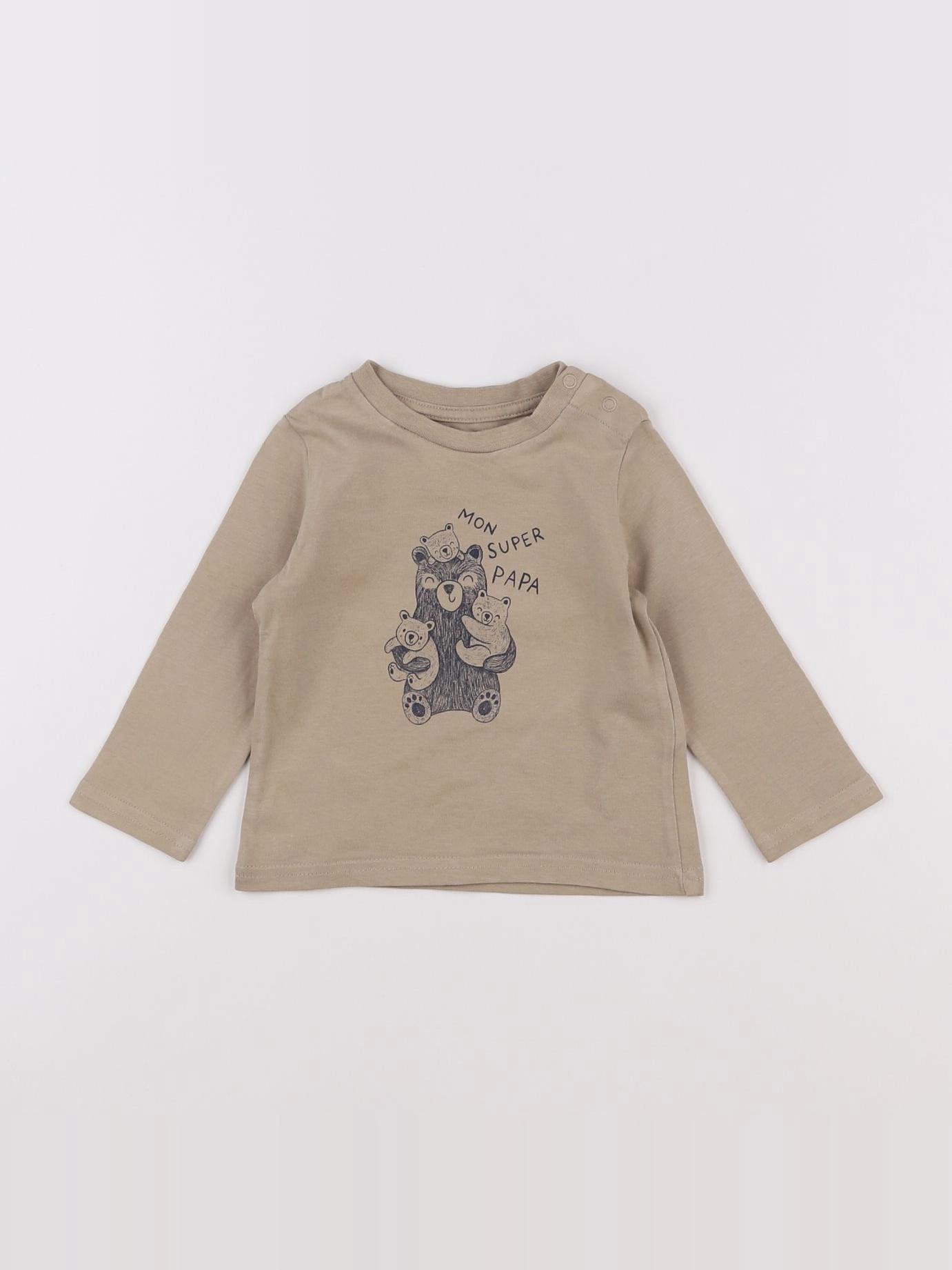 Vertbaudet - tee-shirt beige - 6 mois