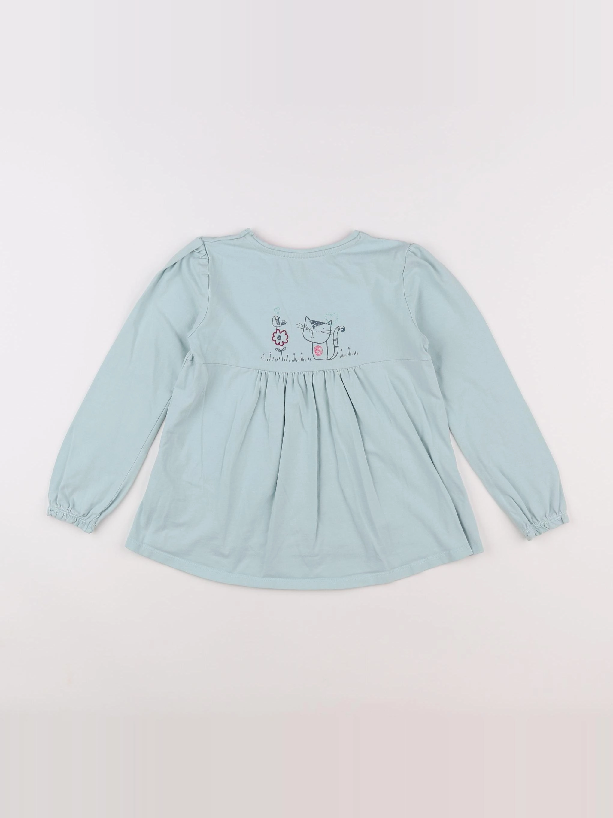 Vertbaudet - tee-shirt imprimé au dos vert - 8 ans