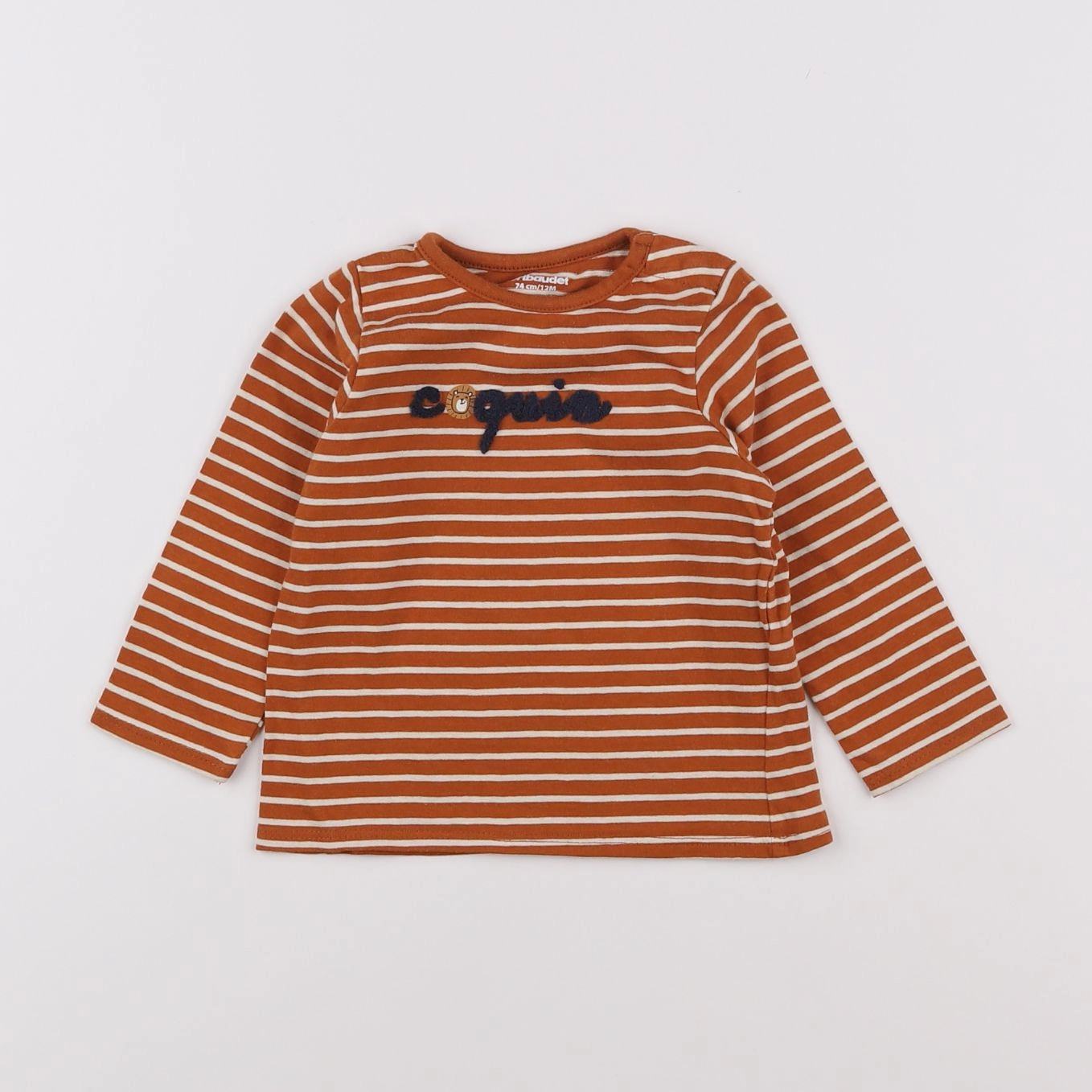 Vertbaudet - tee-shirt marron - 12 mois