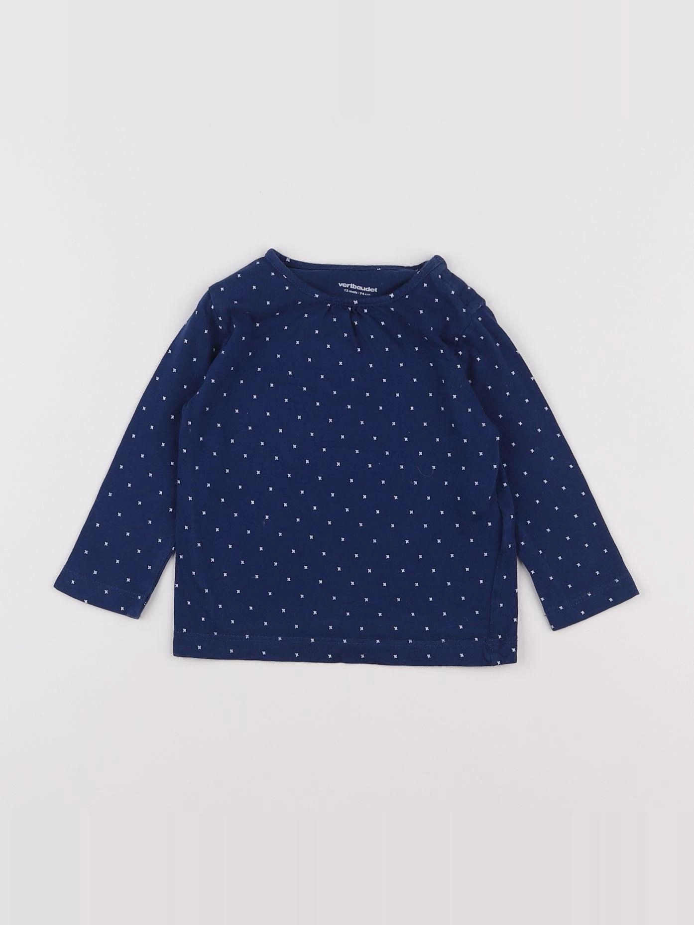 Vertbaudet - tee-shirt bleu - 12 mois