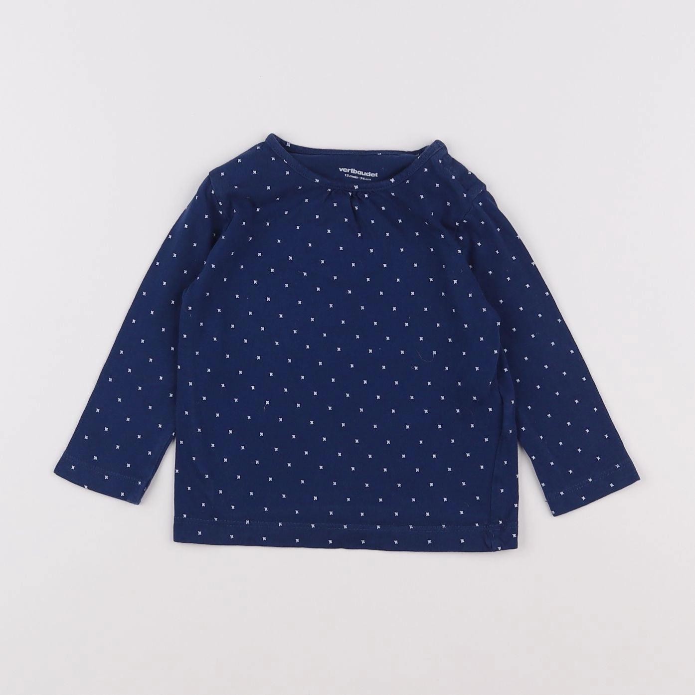 Vertbaudet - tee-shirt bleu - 12 mois